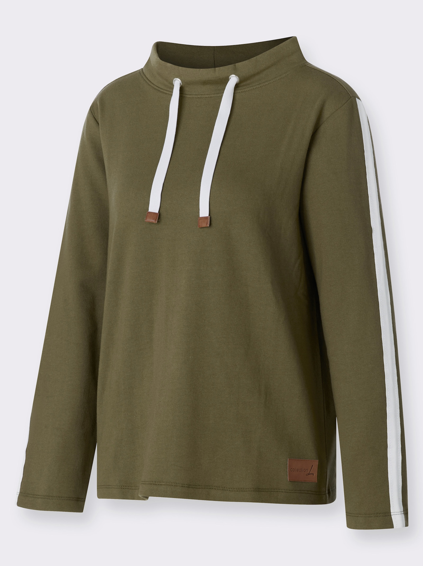  Sweatshirt mit Stehkragen - oliv