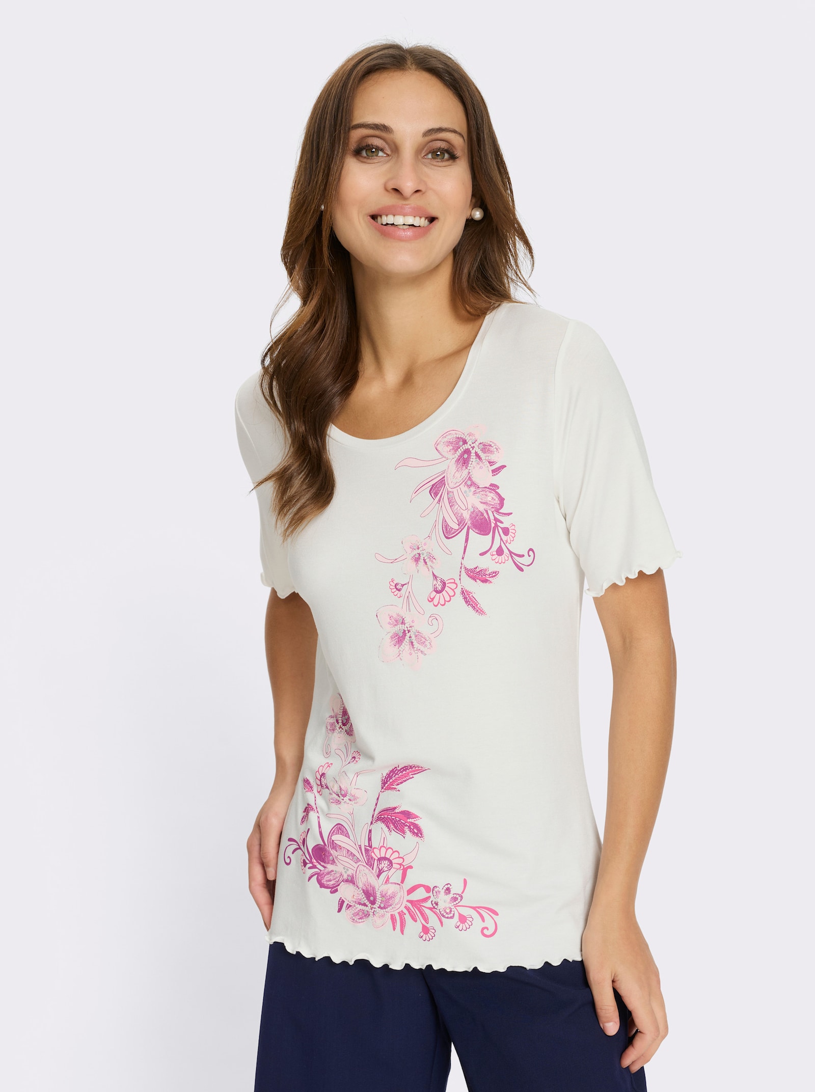 Rundhalsshirt - ecru