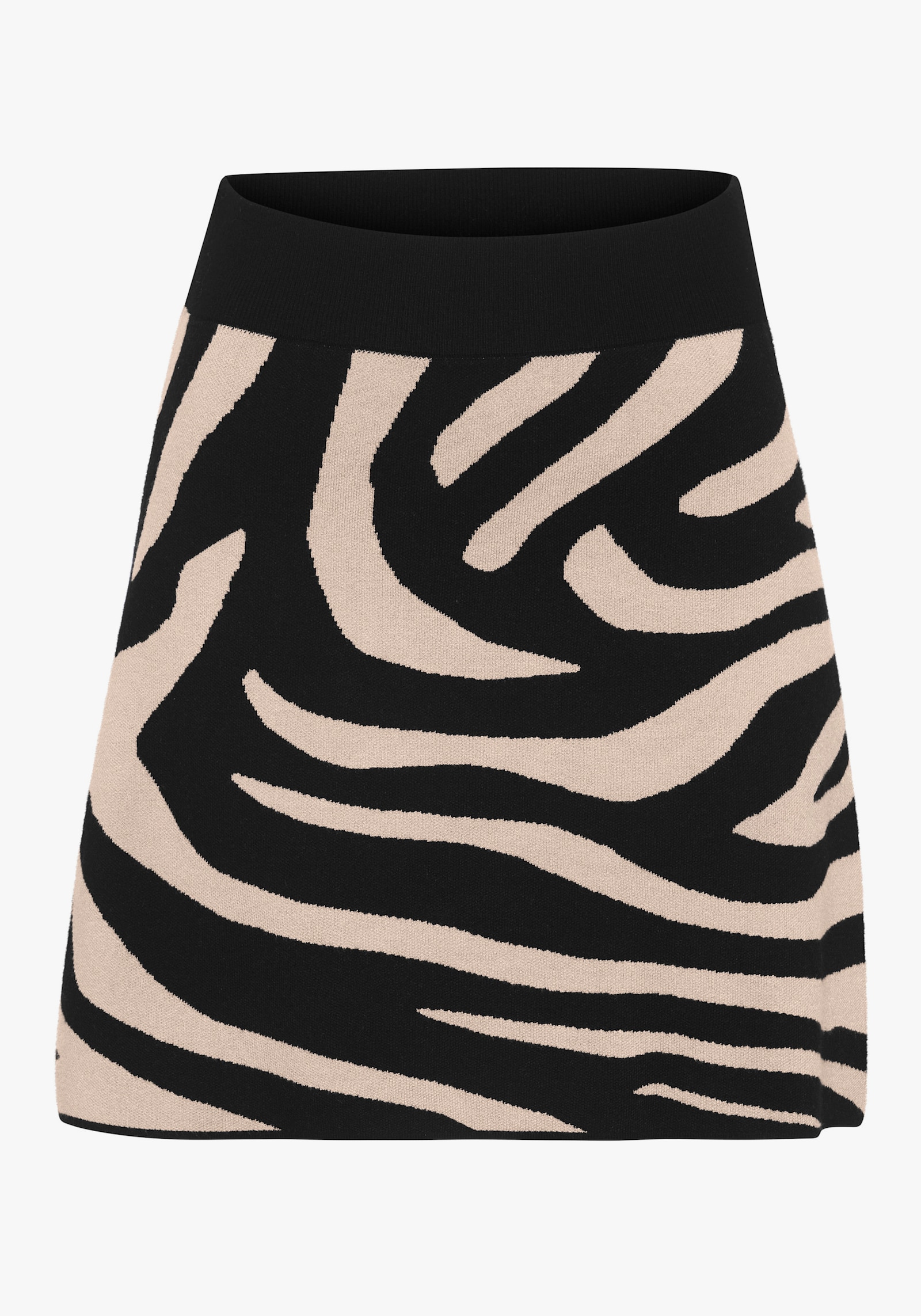 LASCANA Strickrock - schwarz-camelfarben