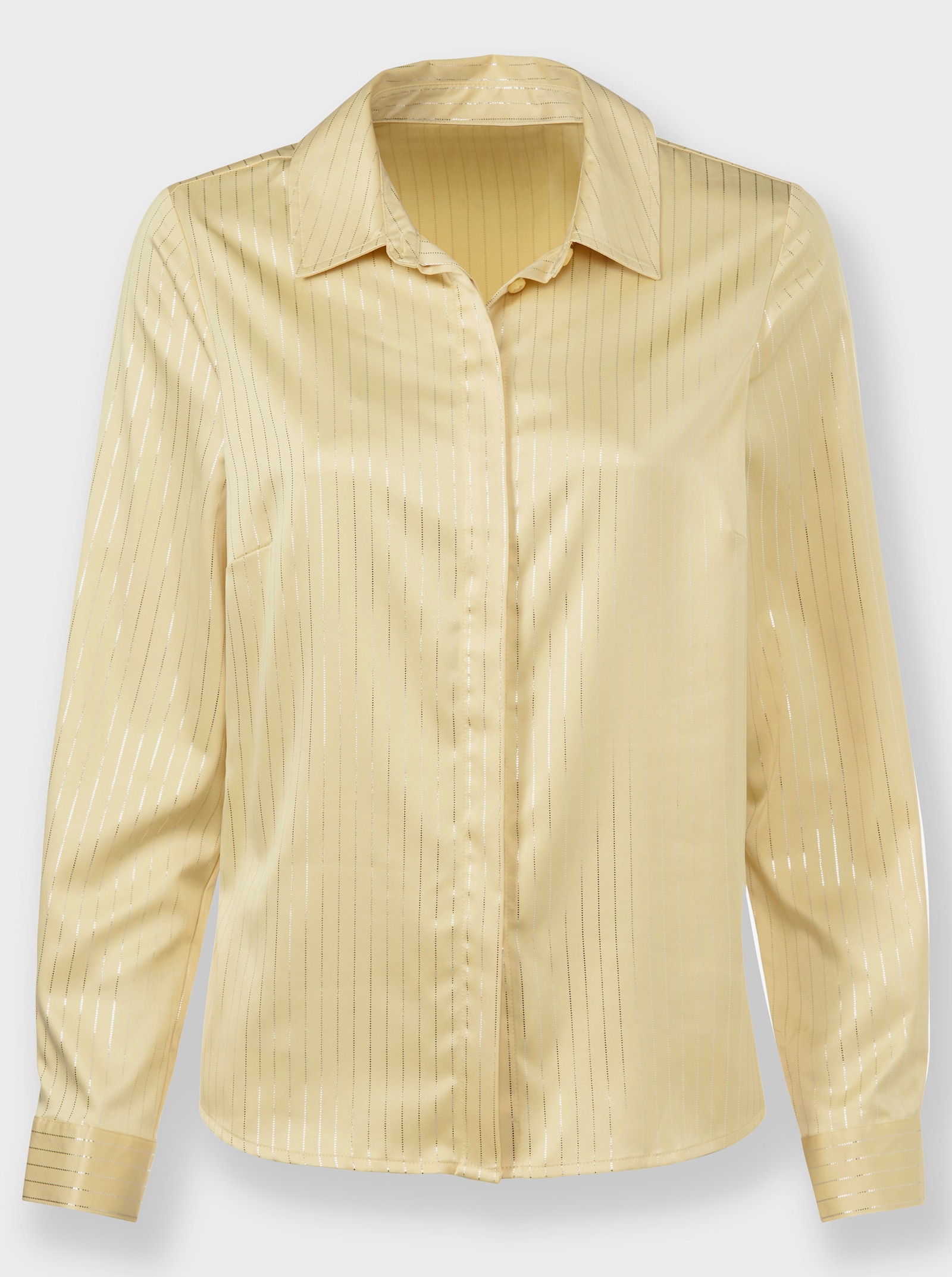 heine Satijnen blouse met krijtstrepen - vanille/zilverkleurig bedrukt