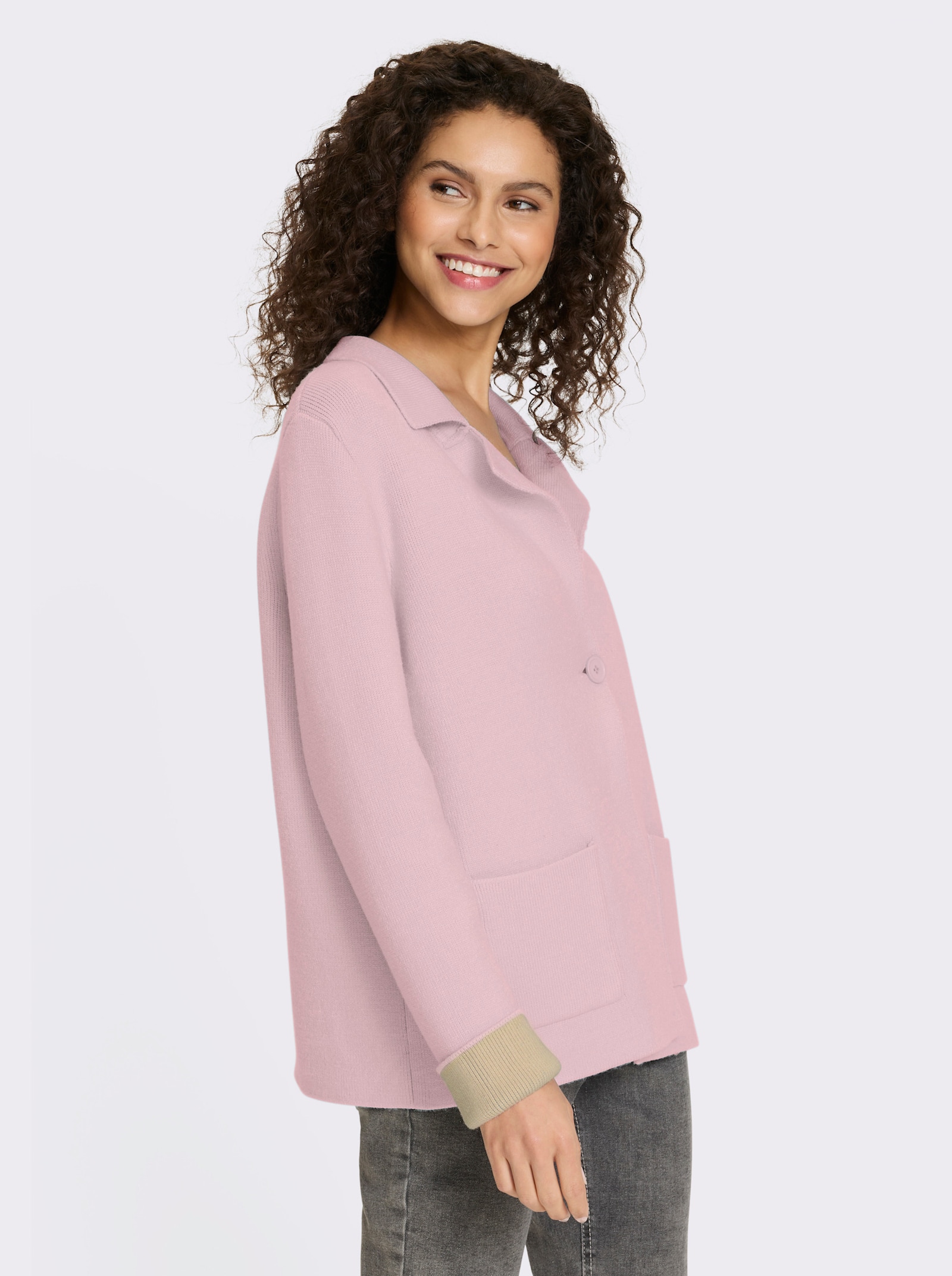 heine Cardigan in Two-tone-Optik - hellrosé