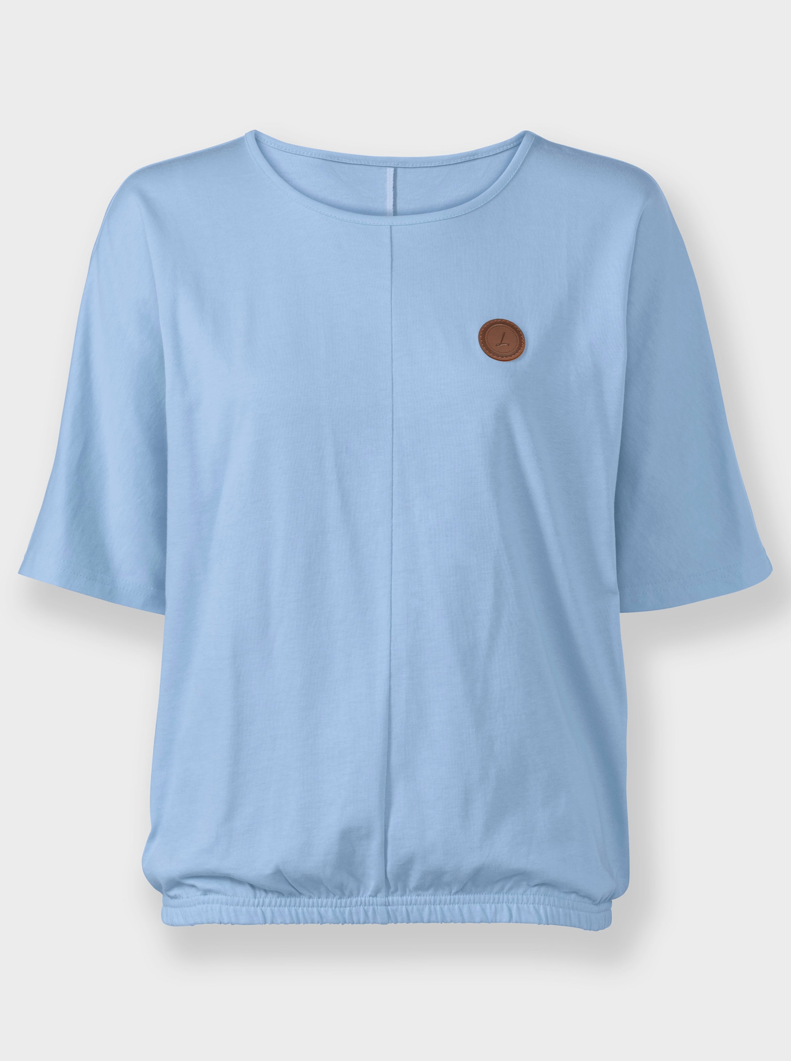 Kurzarmshirt mit Fledermausärmeln - eisblau