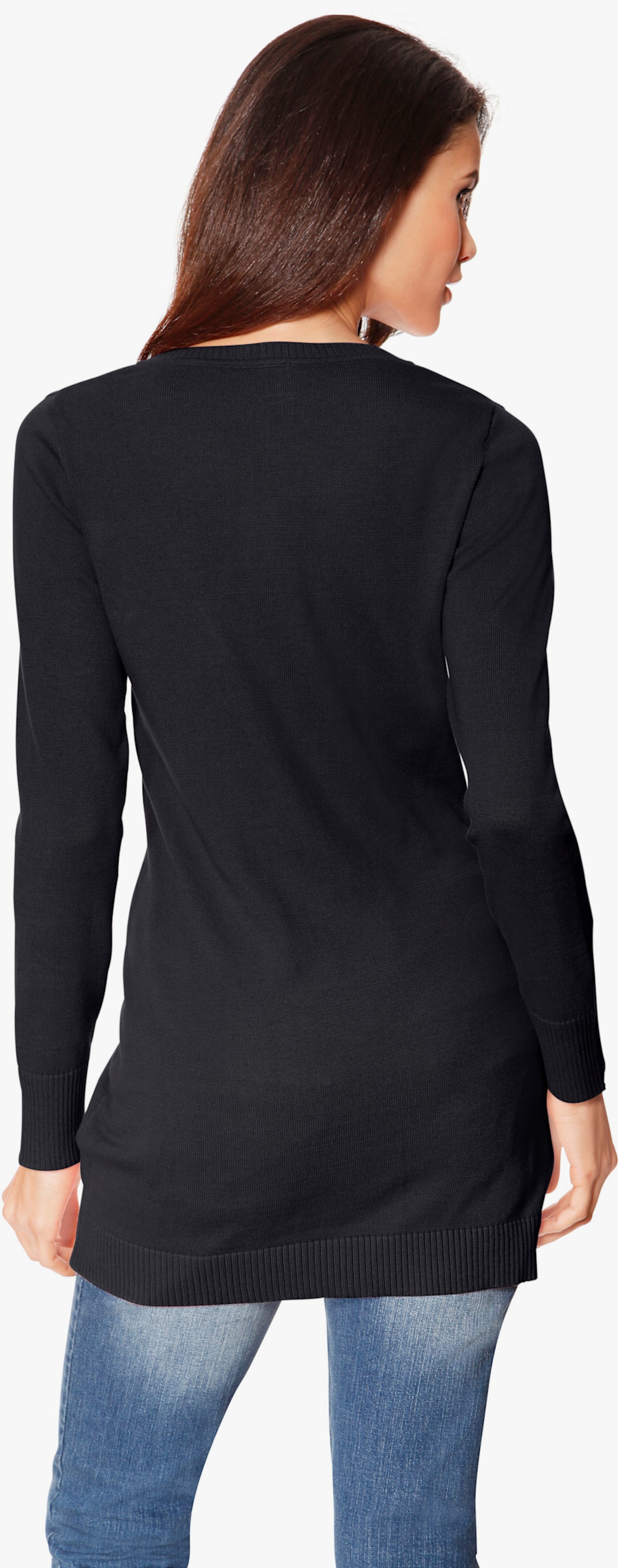 heine Feinstrickjacke mit Taschen - schwarz