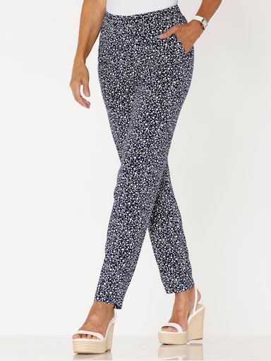 Schlupfhose mit Punktedessin - marine-weiß-bedruckt