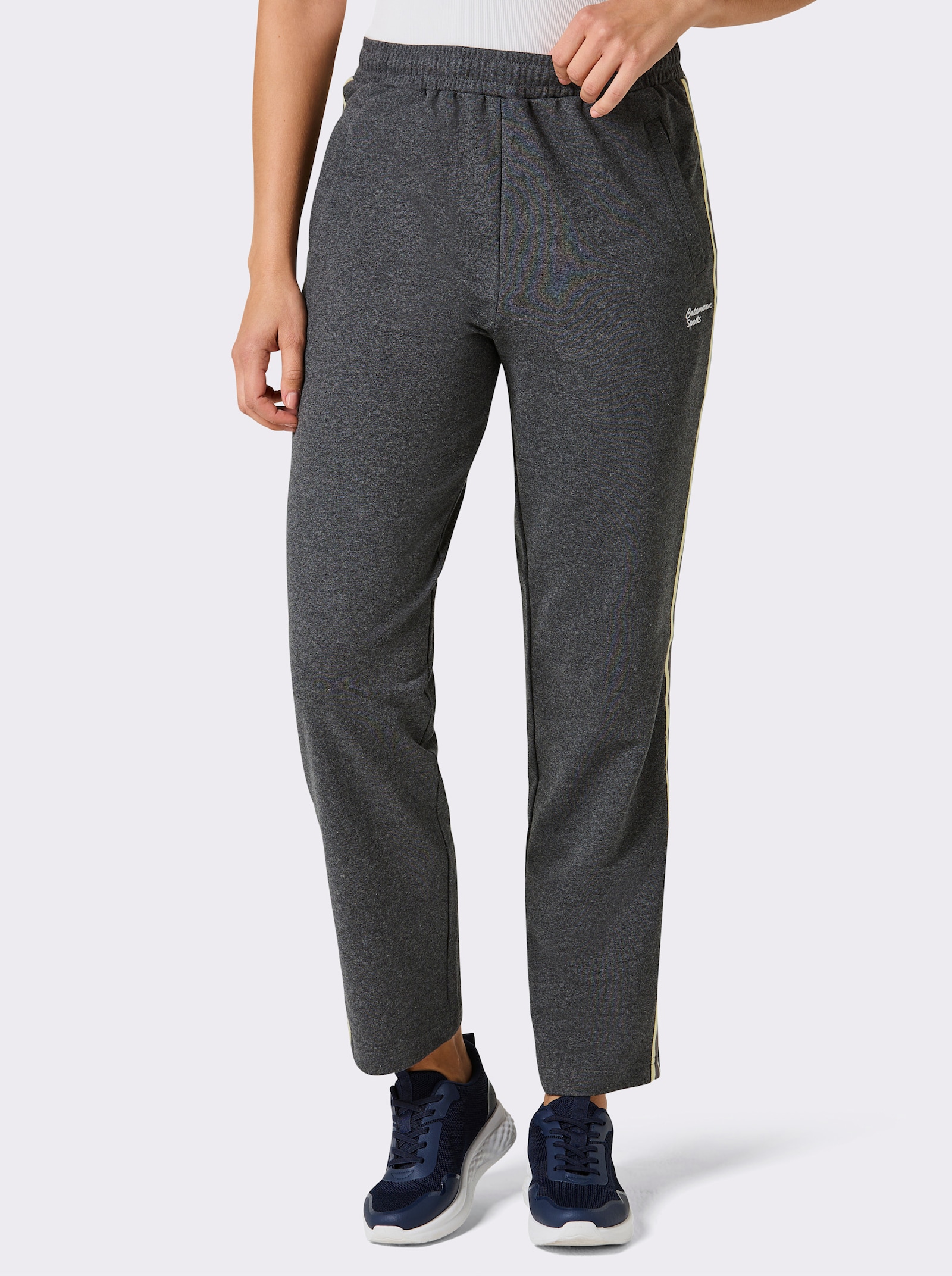 Catamaran Sports Freizeithose mit Kontraststreifen - anthrazit-meliert