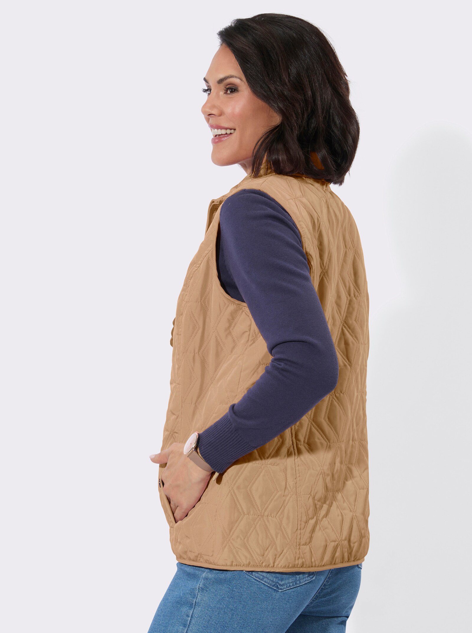 Steppweste mit wärmendem Fleecefutter - camel