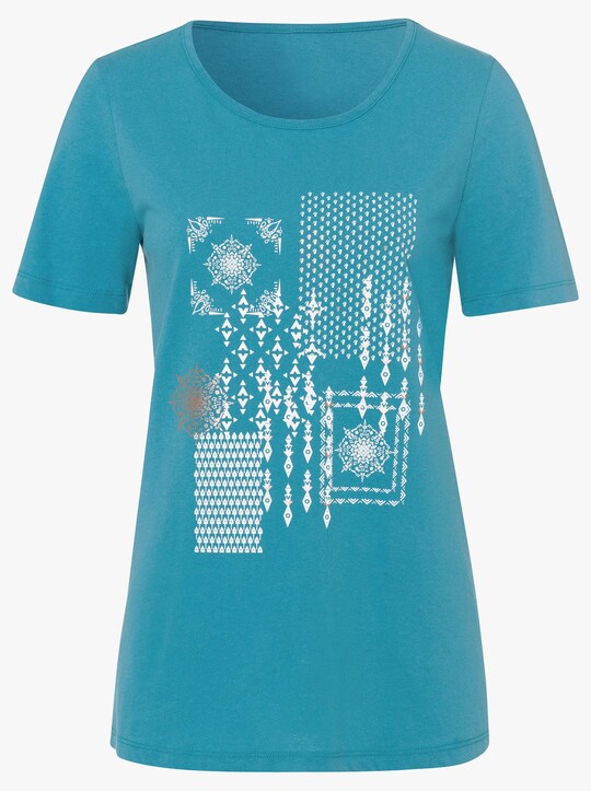 Shirt - petrol-gemustert