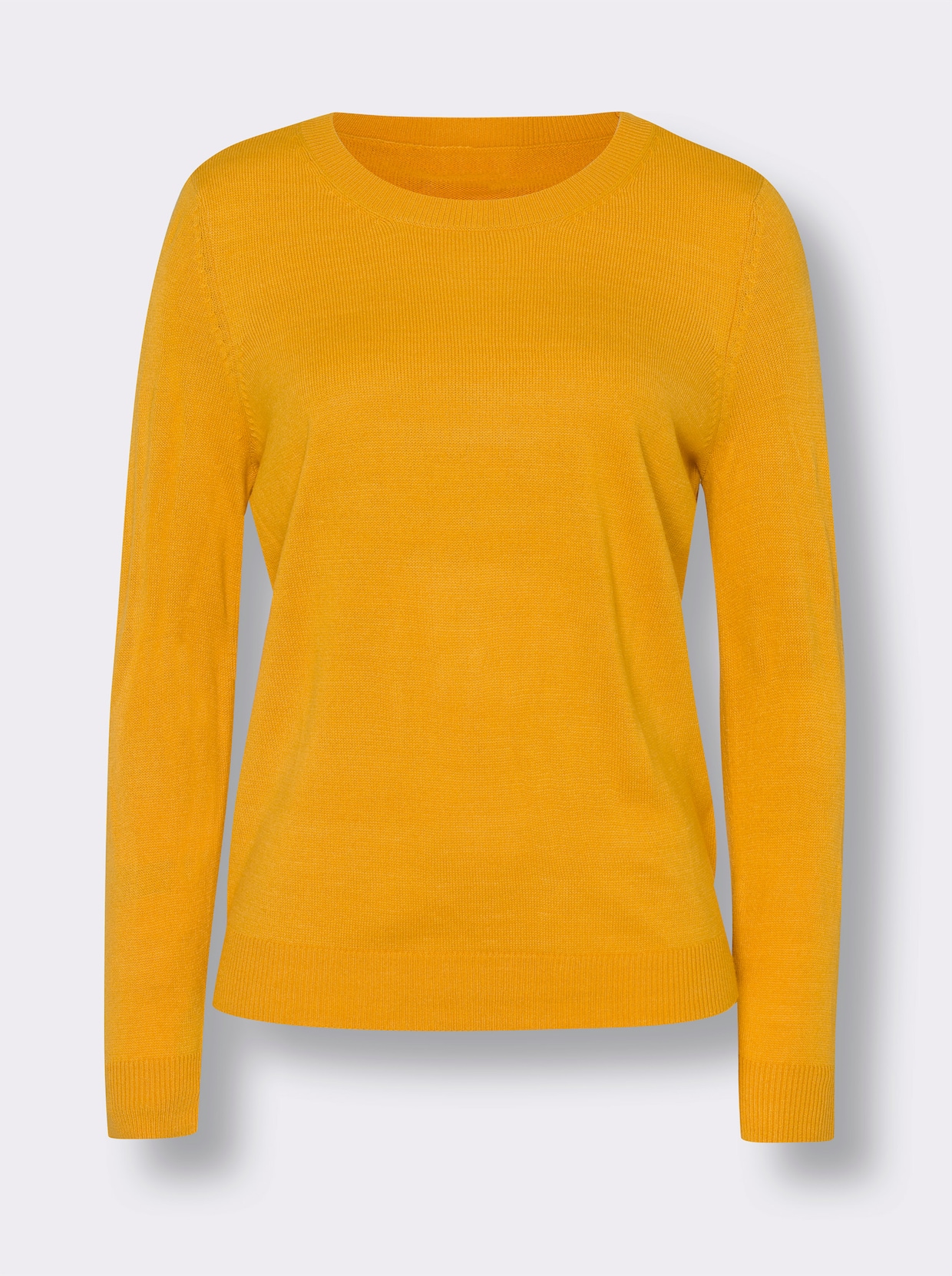 Pullover met ronde hals - oker