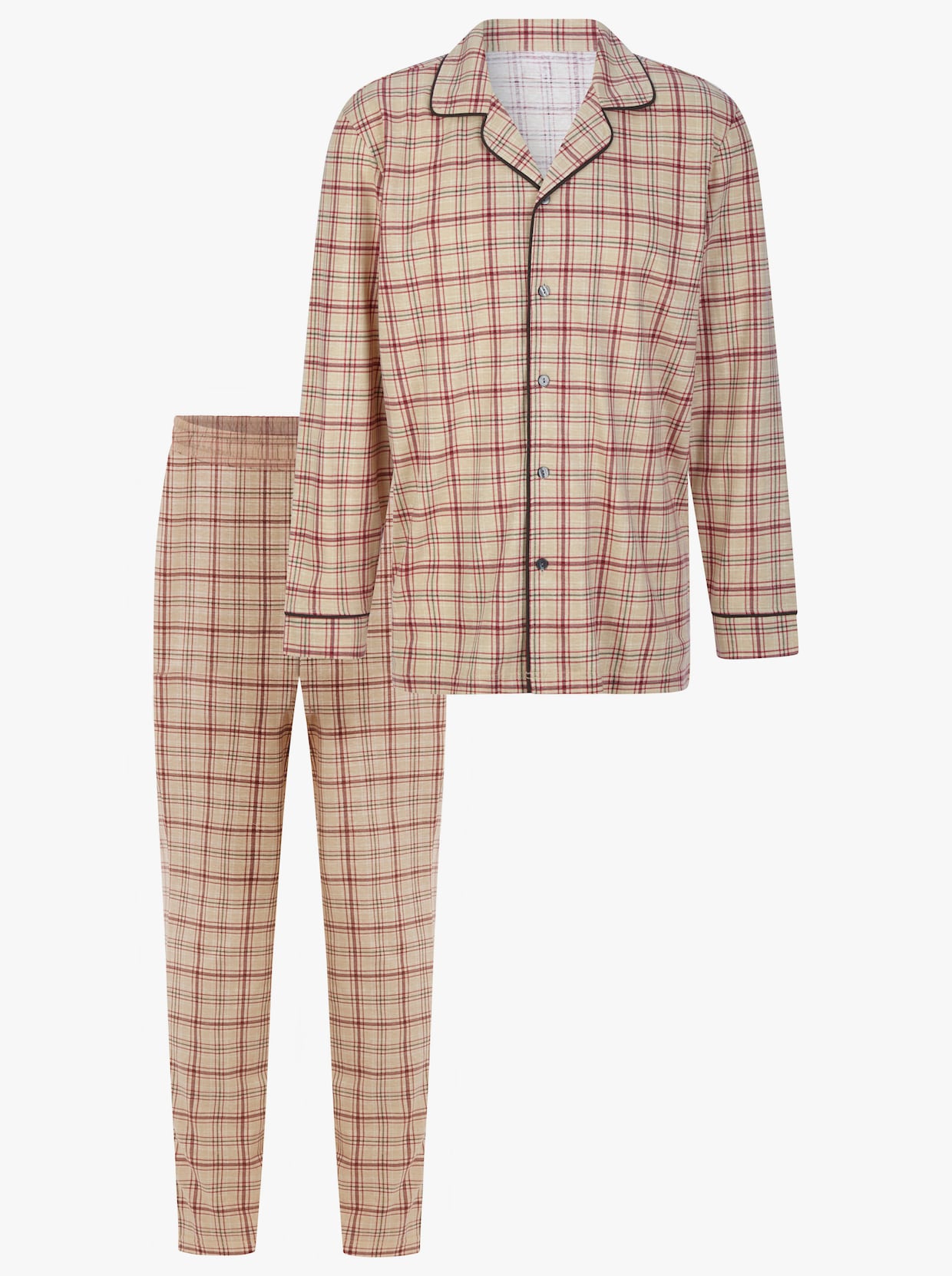 Pyjama - beige-kariert