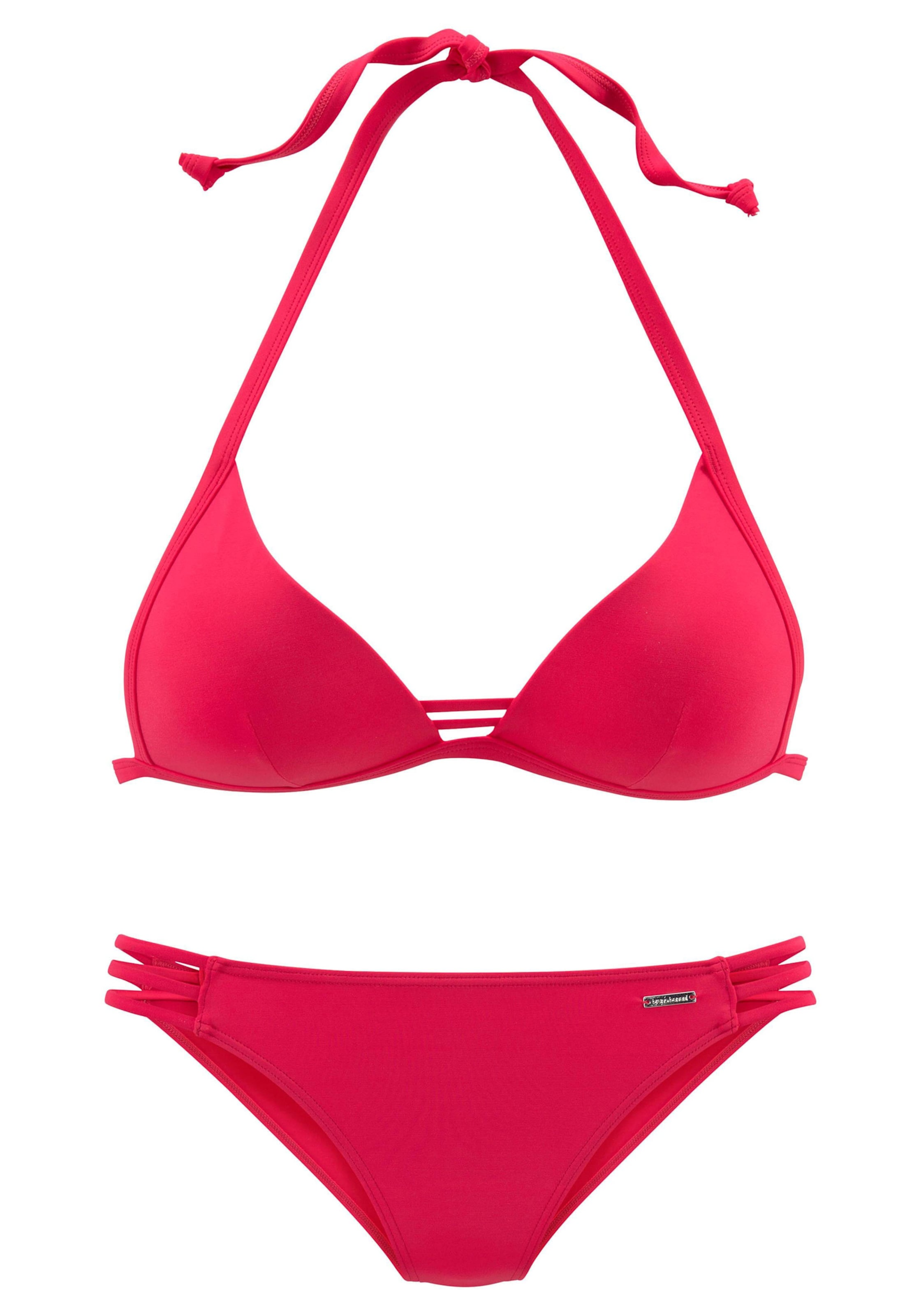 Look at günstig Kaufen-Triangel-Bikini in rot von Bruno Banani. Triangel-Bikini in rot von Bruno Banani <![CDATA[Stylischer Look in 3 angesagten Unifarben. Eingearbeitete Softcups mit integrierter Verstärkung. Hose mit seitlichen Bändern.]]>. 