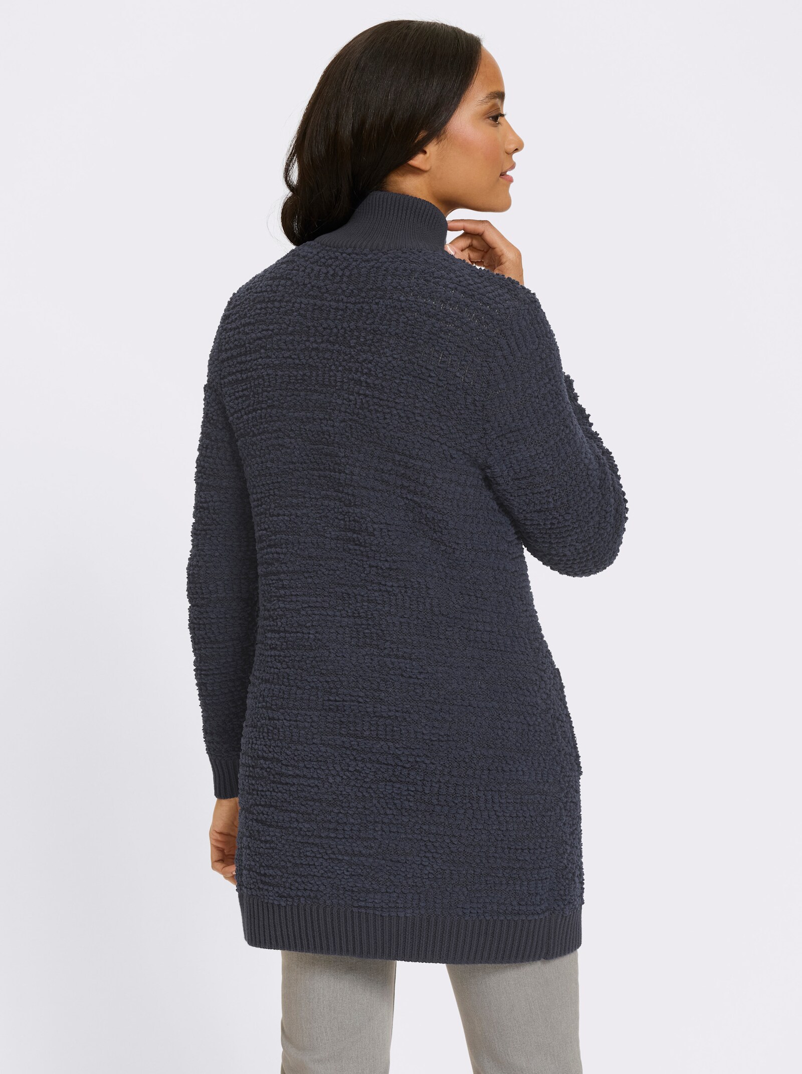heine Longstrickjacke mit Stehkragen - marine