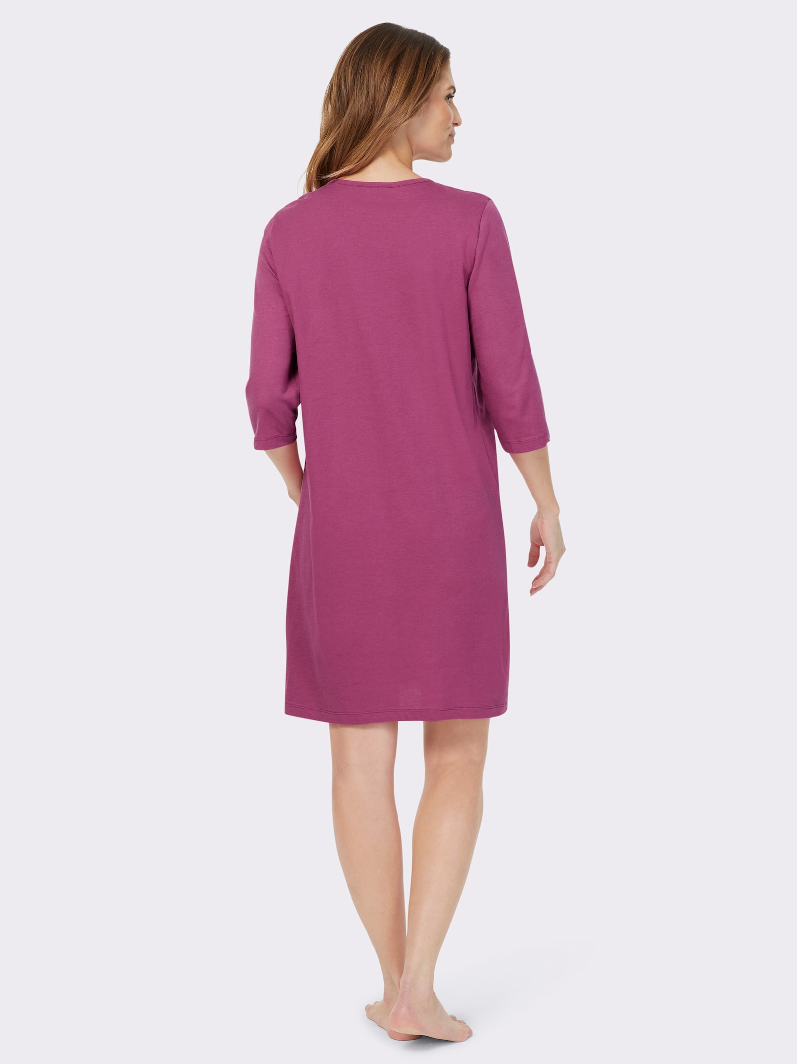 wäschepur Sleepshirts mit platziertem Druck - mittelblau-ecru + erika-ecru