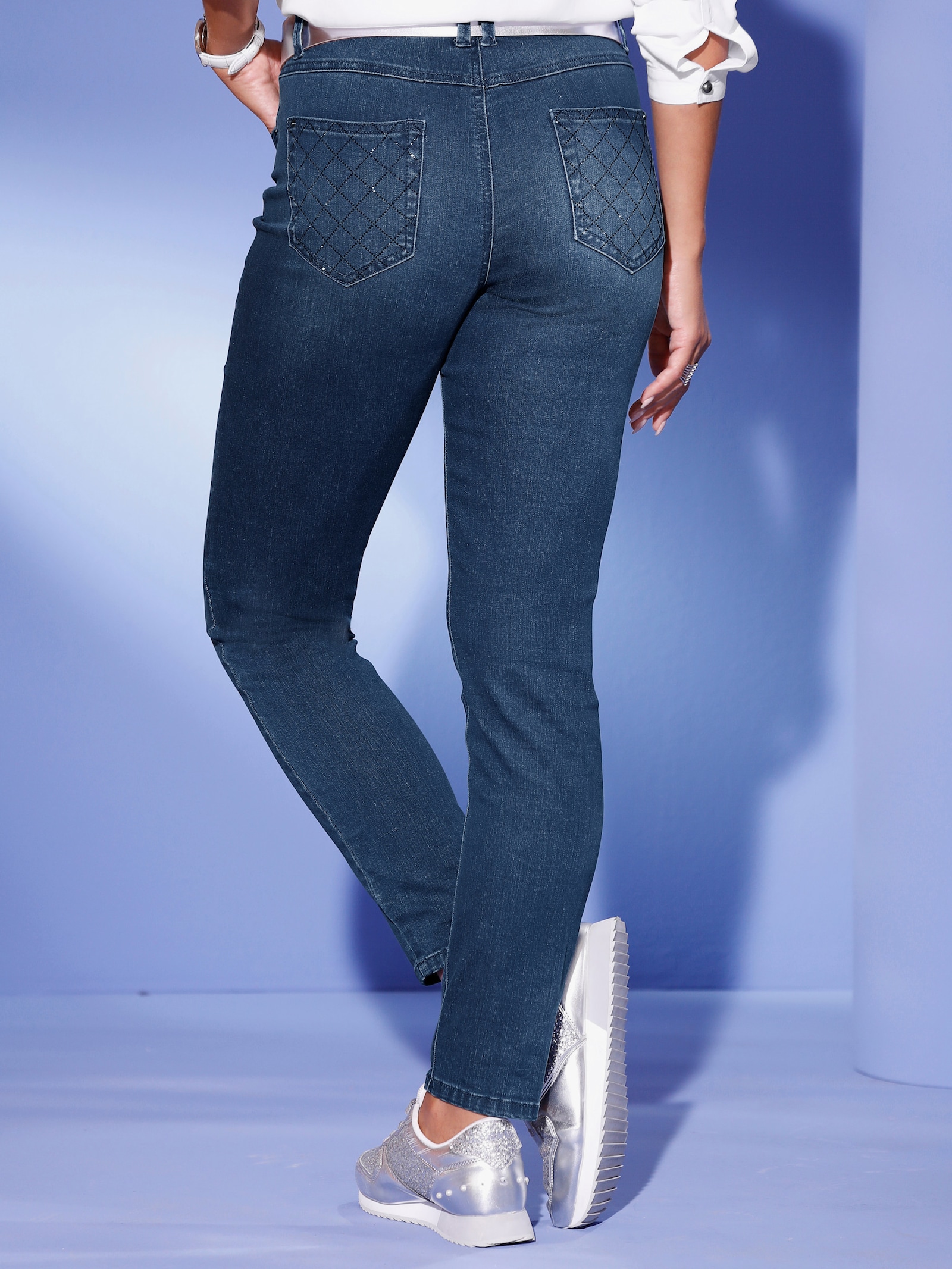 5-Pocket-Jeans im hochwertigen Material-Mix - blue-stone-washed