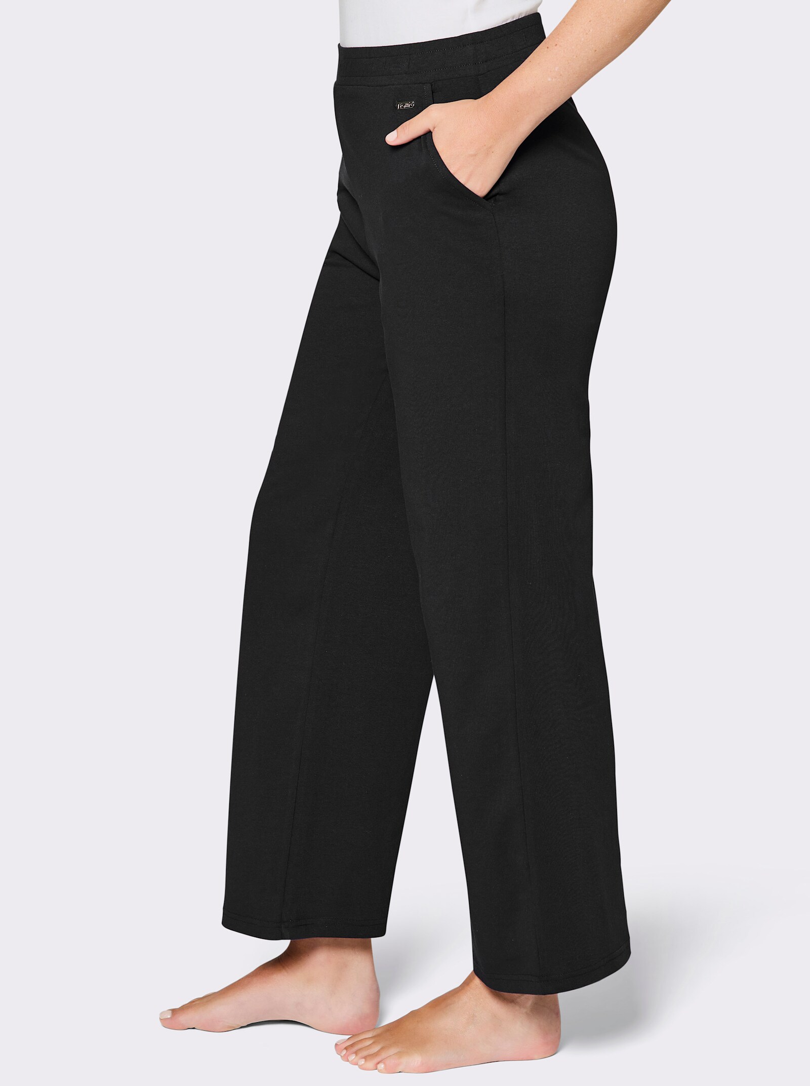 feel good Dehnbund-Hose mit weitem Bein - schwarz