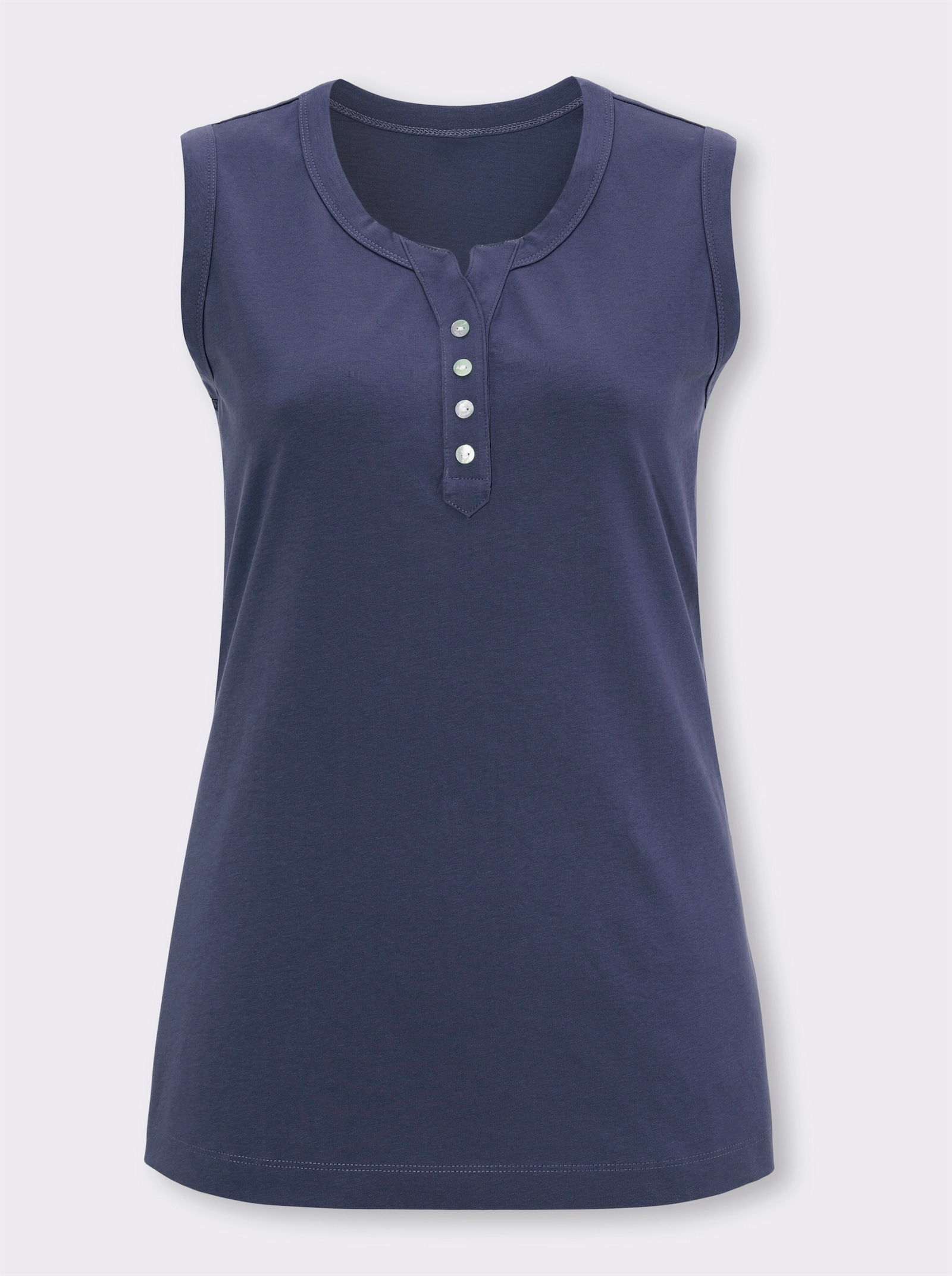 Tanktop mit Knöpfen in Perlmutt-Optik - marine