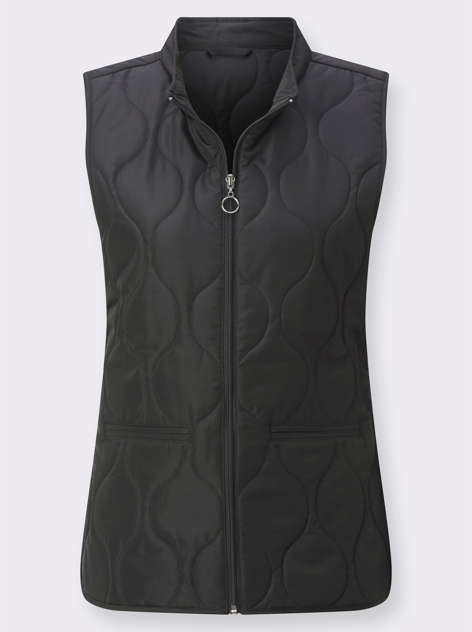 Steppweste wellenförmige Steppung - schwarz