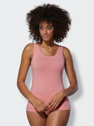 wäschepur Achseltop mit breiten Trägern - flamingo + aquamarin + weiß