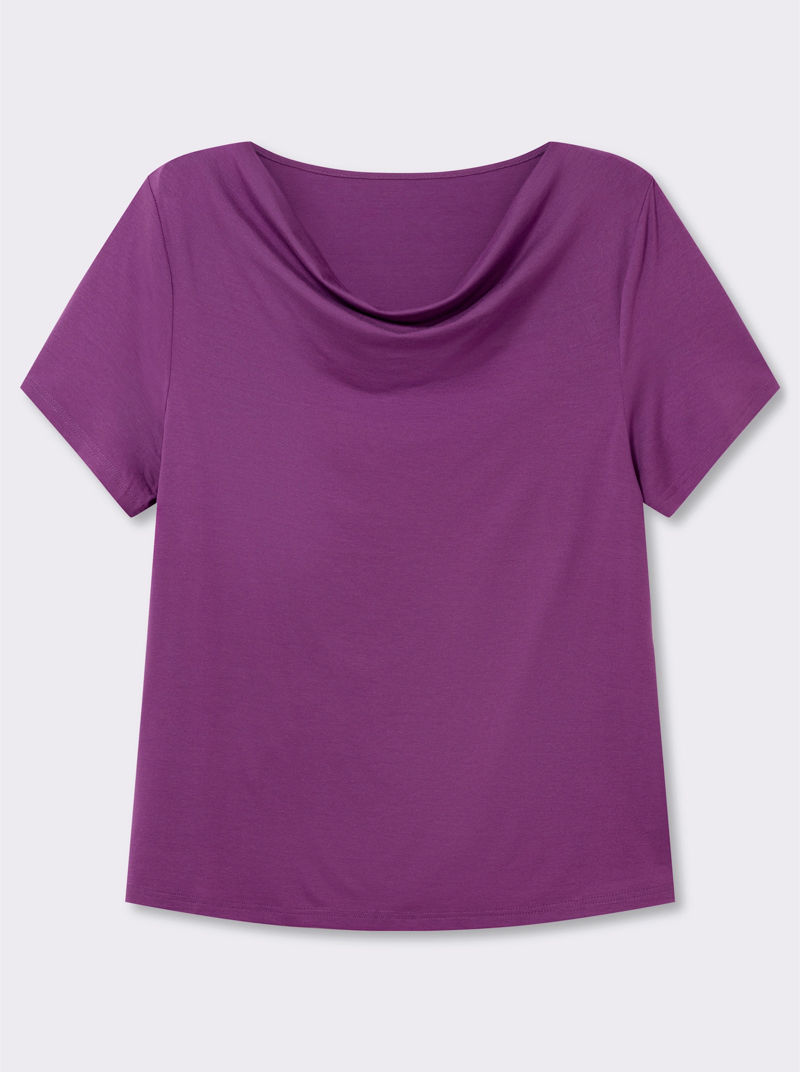 Wasserfallshirt mit kurzen Ärmeln - violett