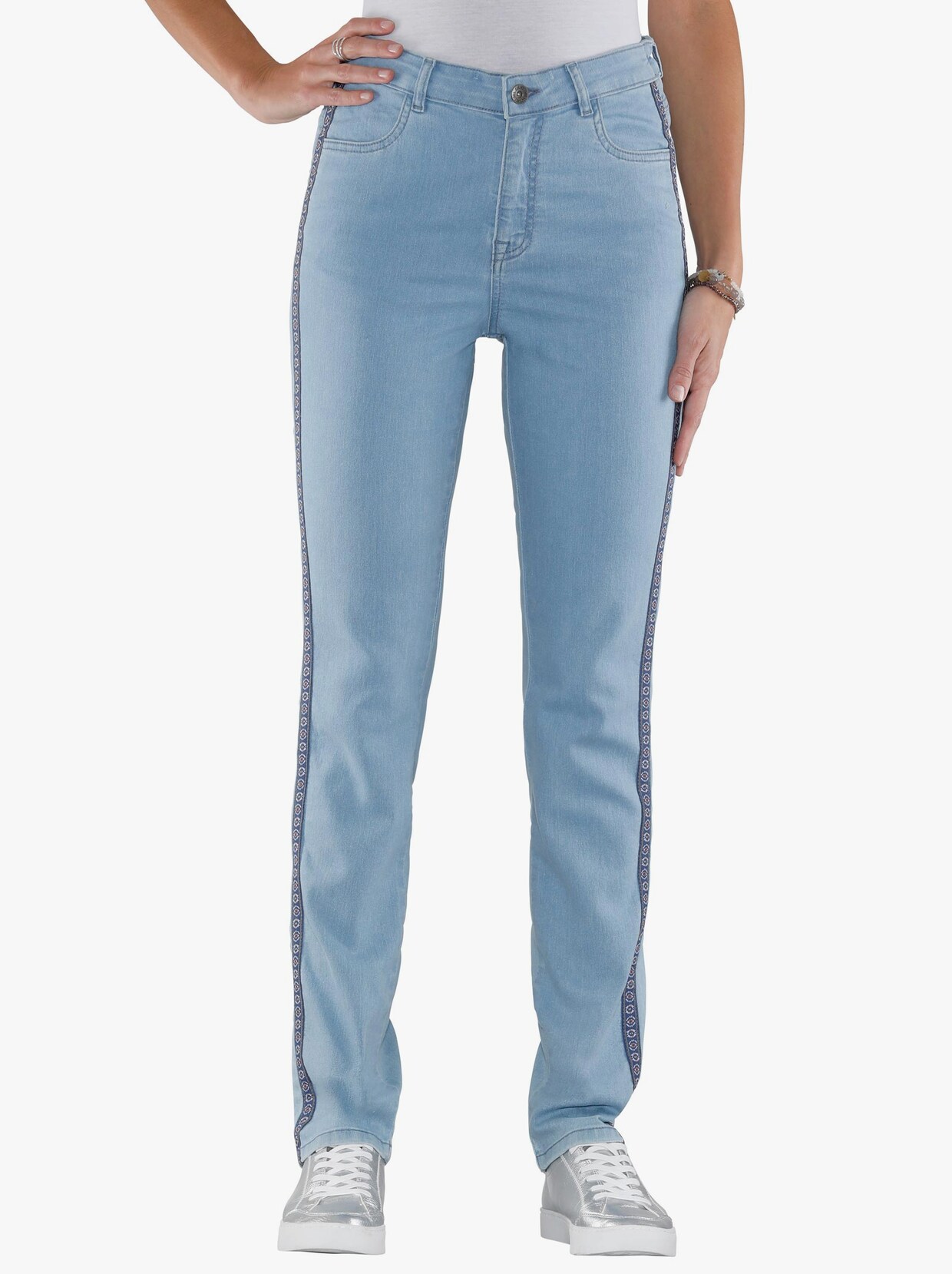 Stretch-Jeans - blue-bleached