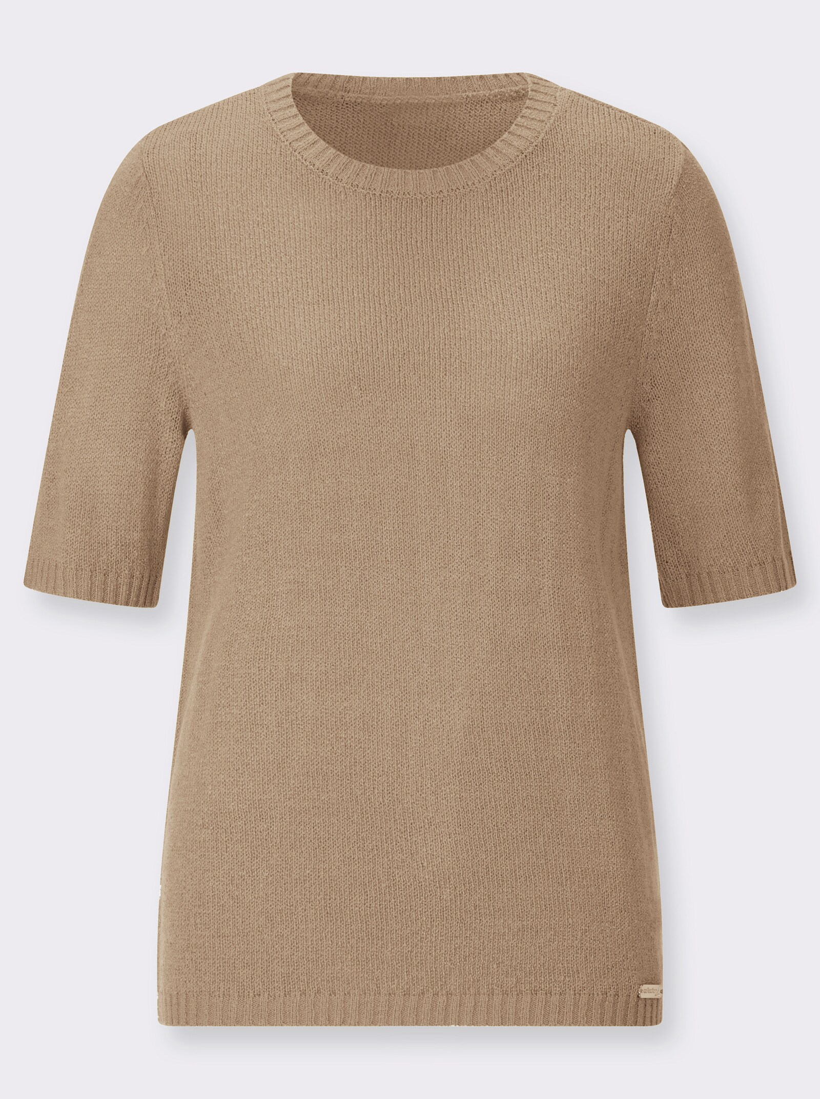 Rundhalspullover in pflegeleichter Qualität - beige