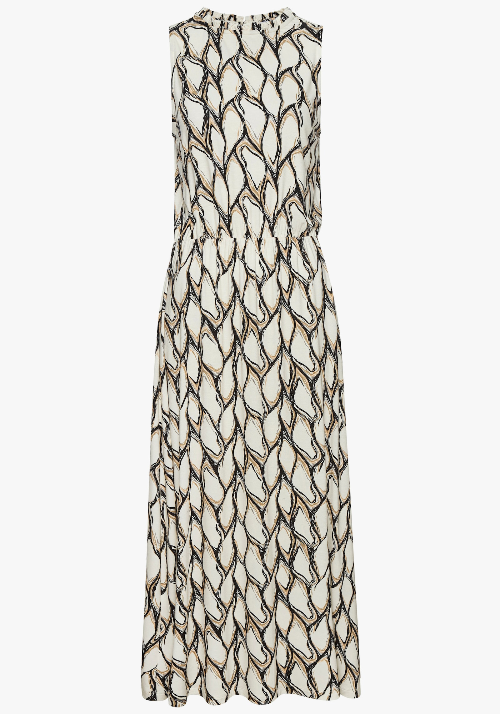 LASCANA Jersey jurk - crème/kaki bedrukt