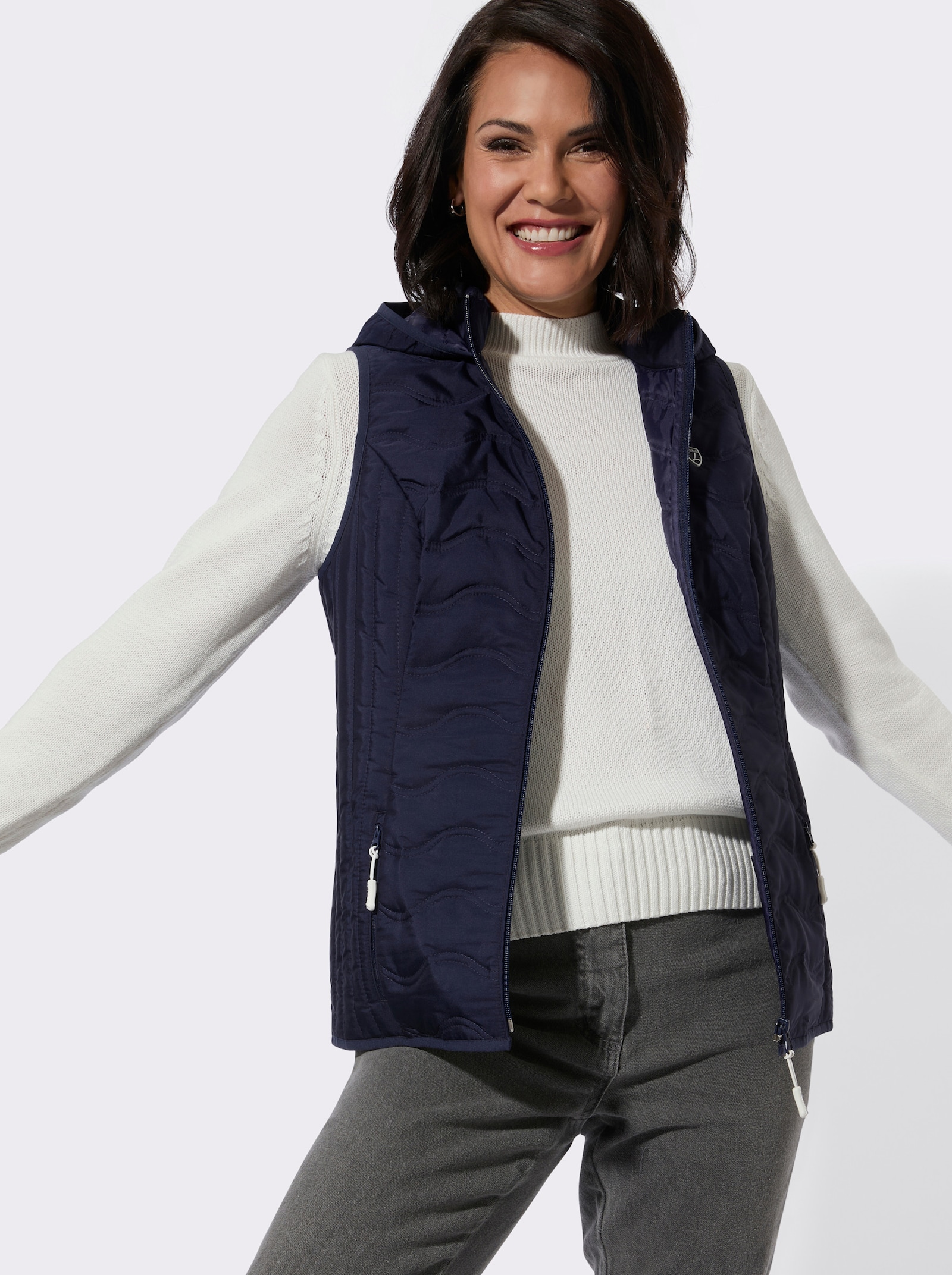 Steppweste mit verschiedener Steppung - marine