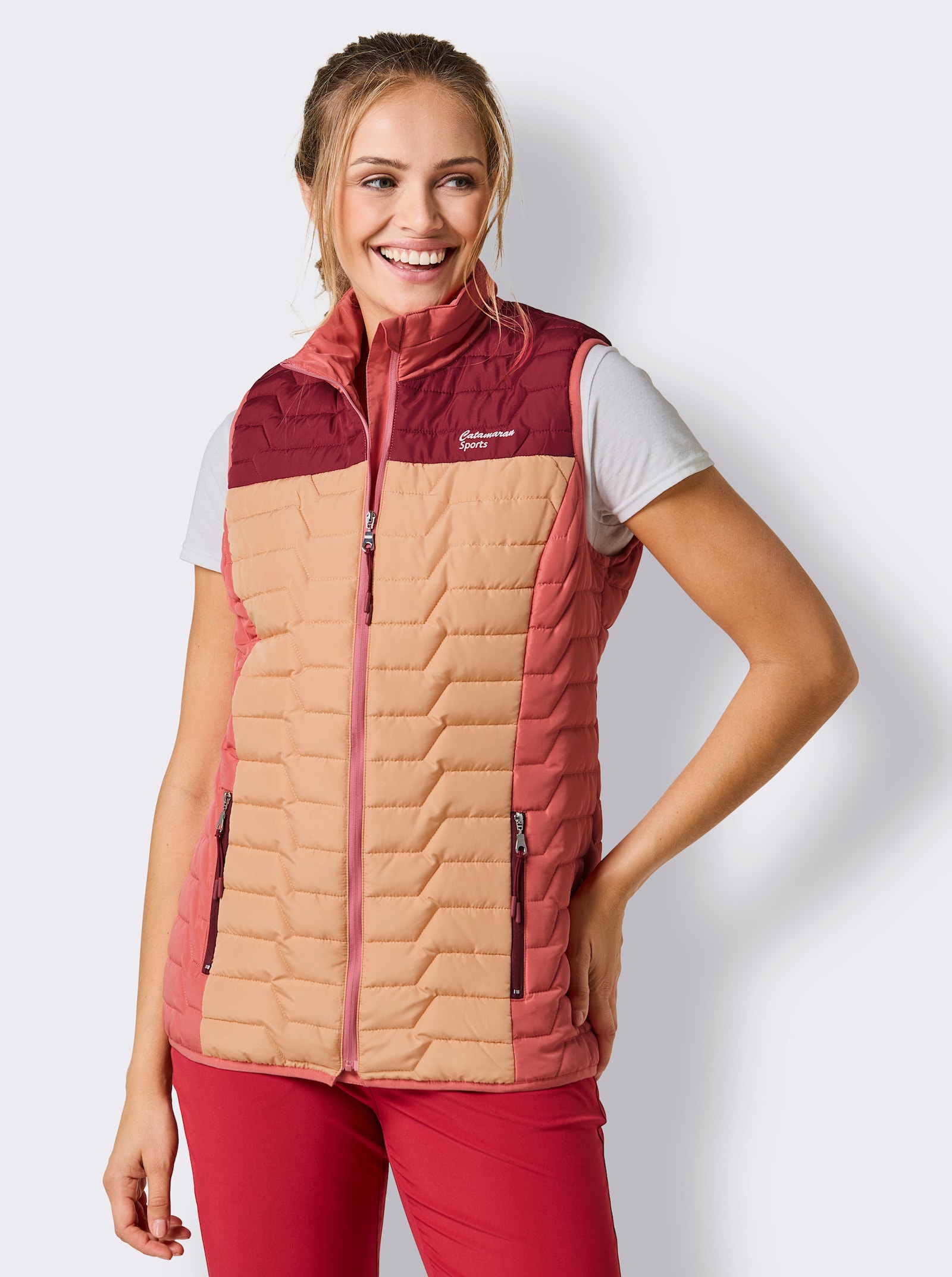 Catamaran Sports Steppweste mit elastischen Seiten - kirsche