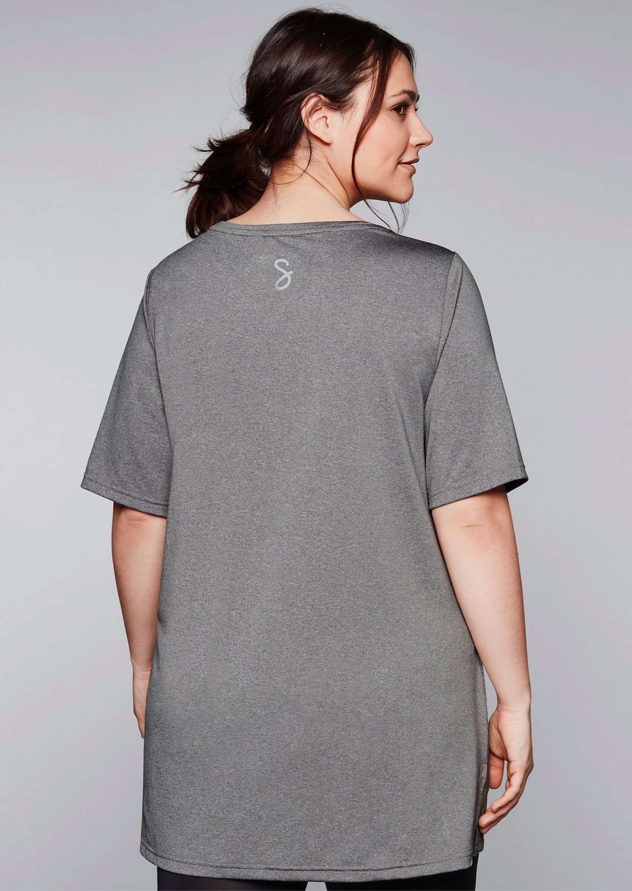 sheego Funktionsshirt - grau meliert