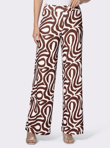 heine Druckhose - ecru-schoko-bedruckt
