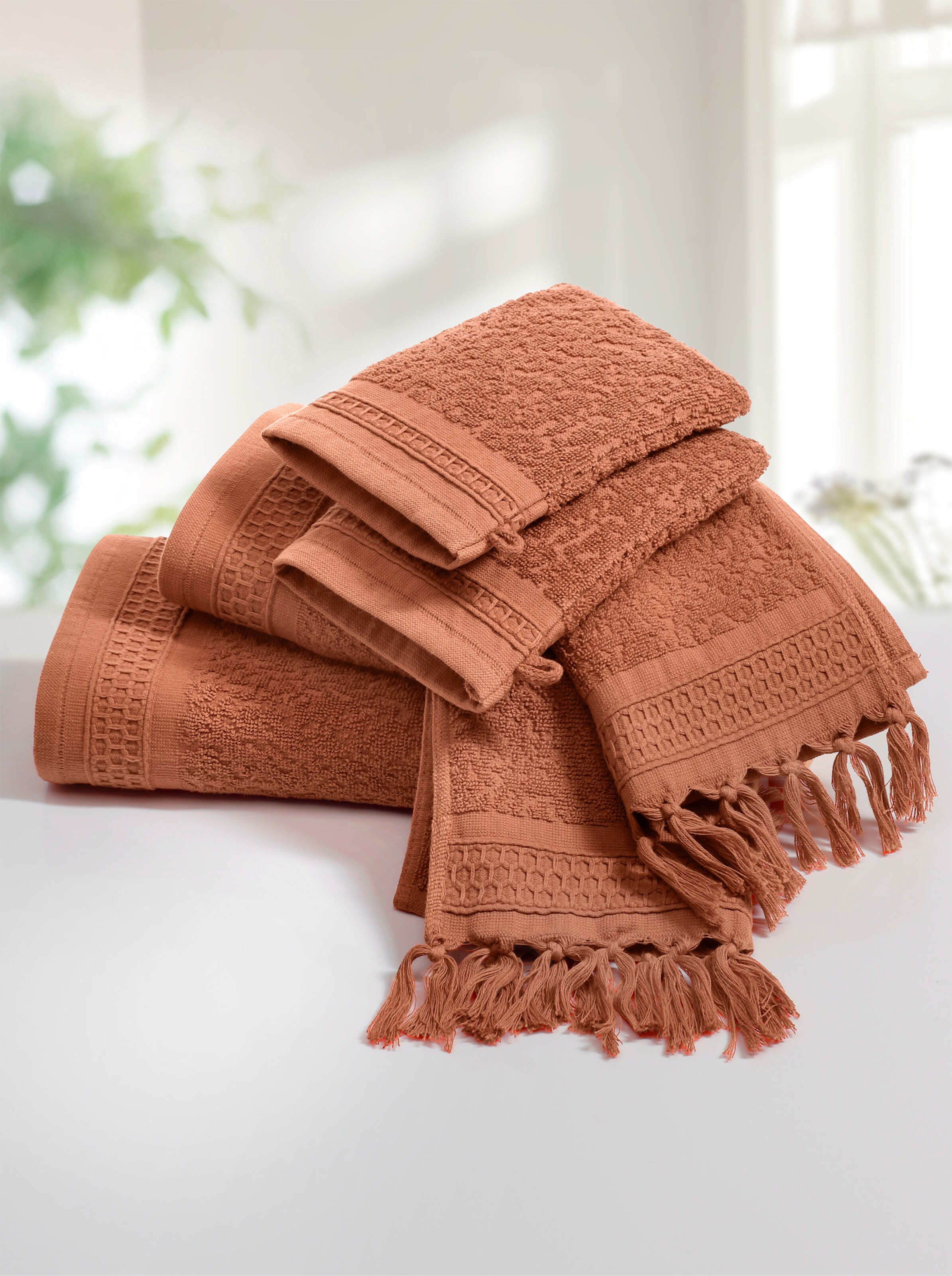 6-tlg. Handtuch-Set in braun