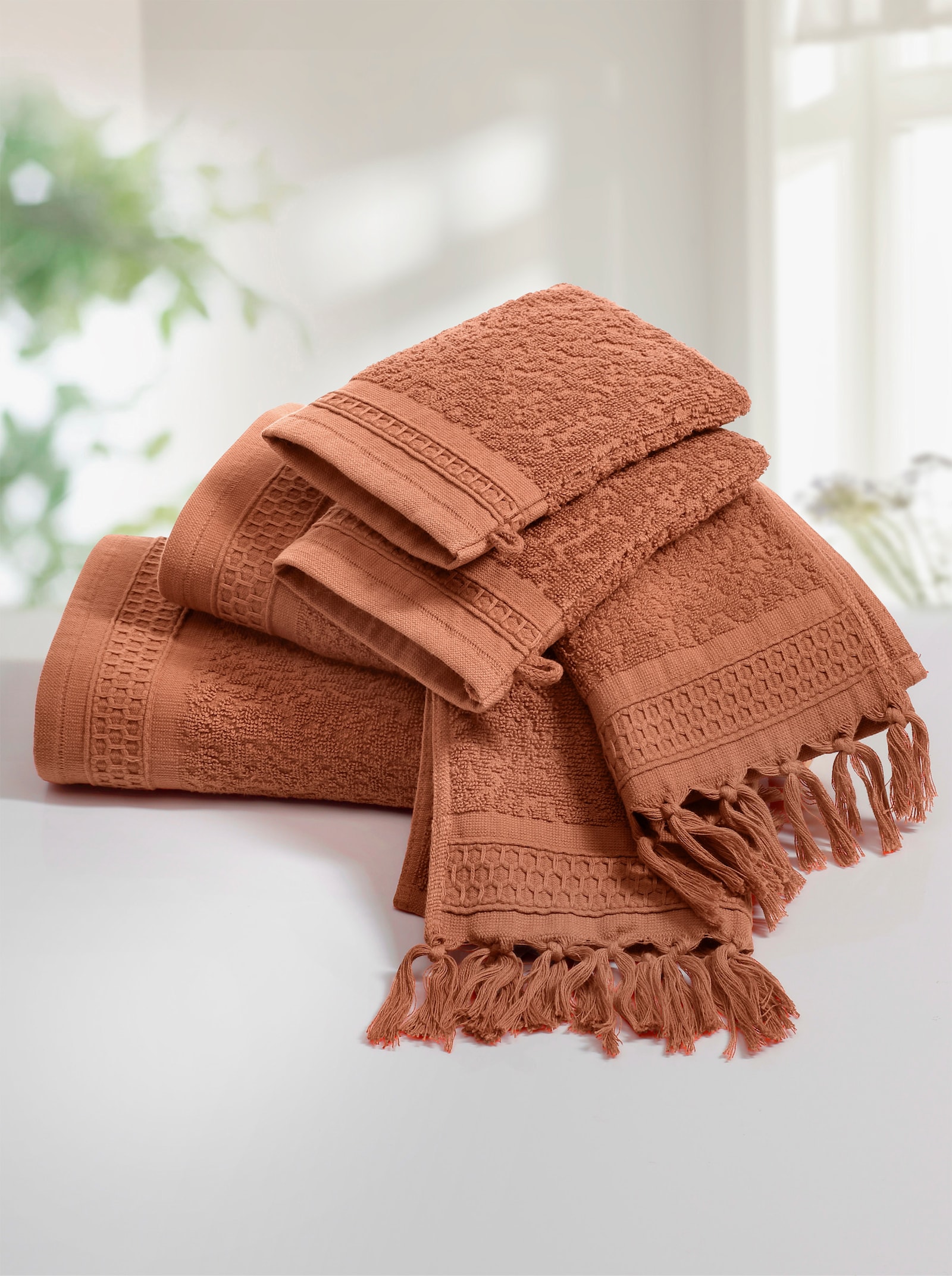 6-tlg. Handtuch-Set in braun