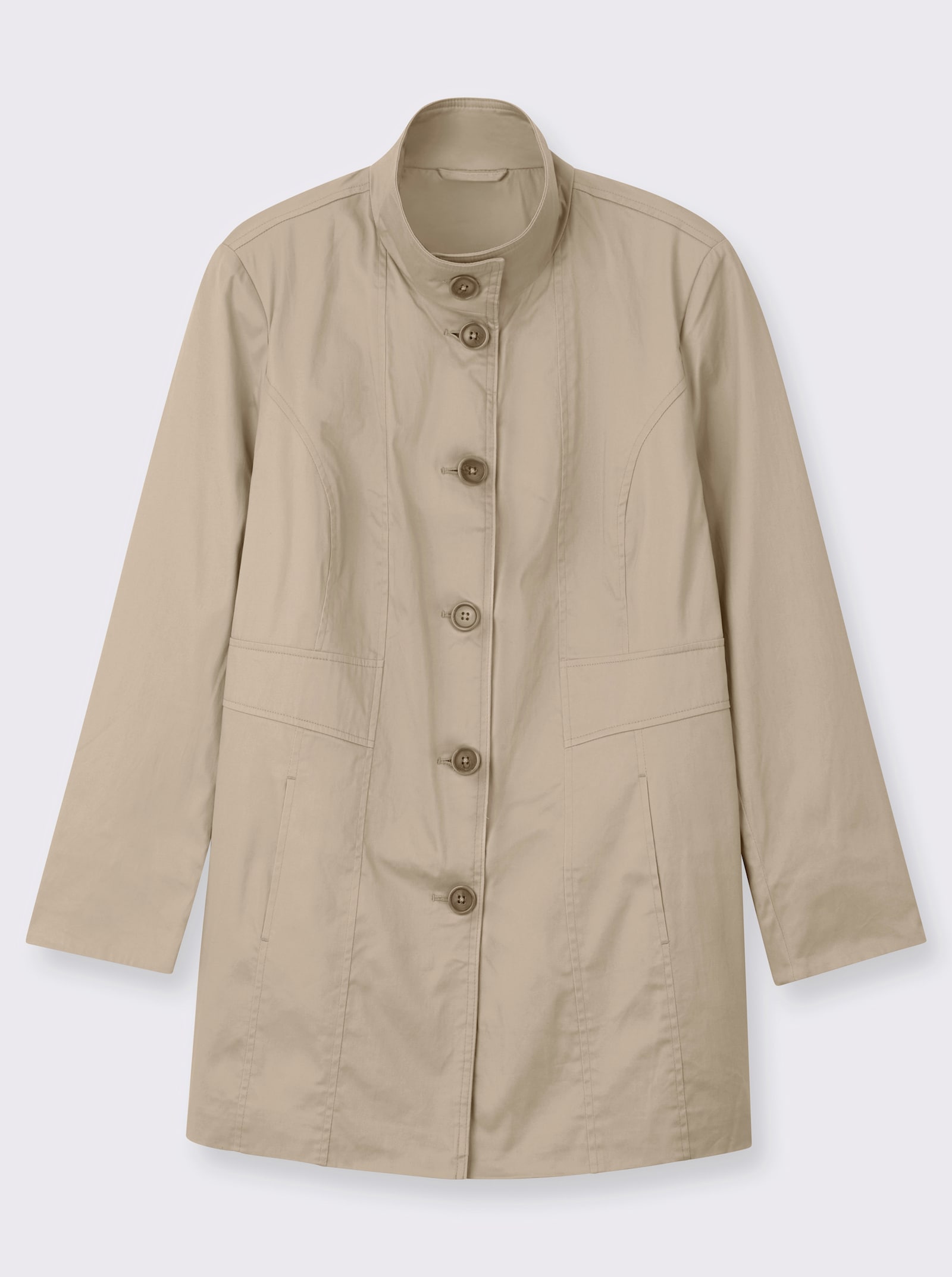 Jacke mit variablem Kragen - beige