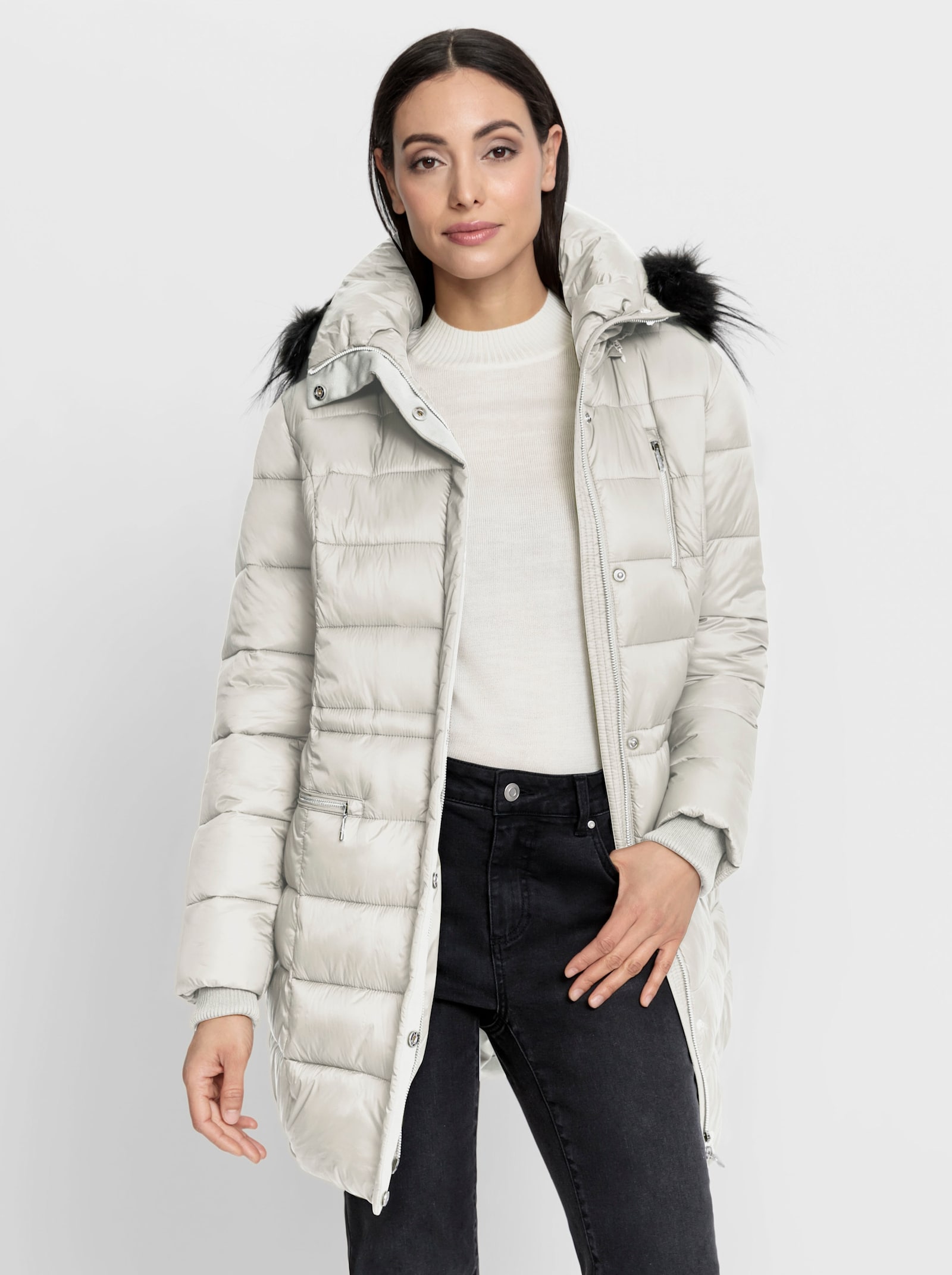 heine Steppjacke mit abnehmbarer Kapuze - ecru