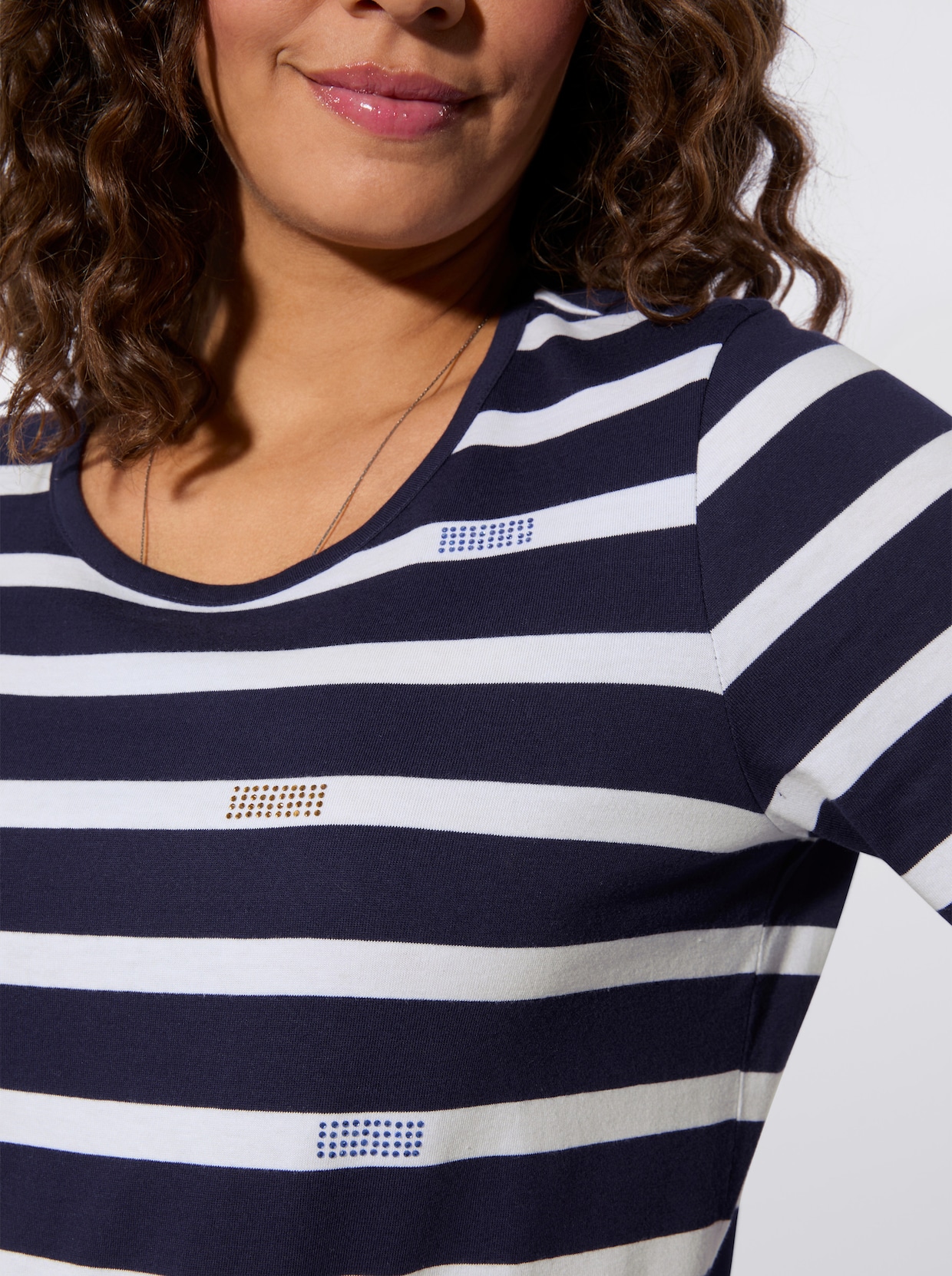 Ringelshirt - marine-himmelblau-geringelt