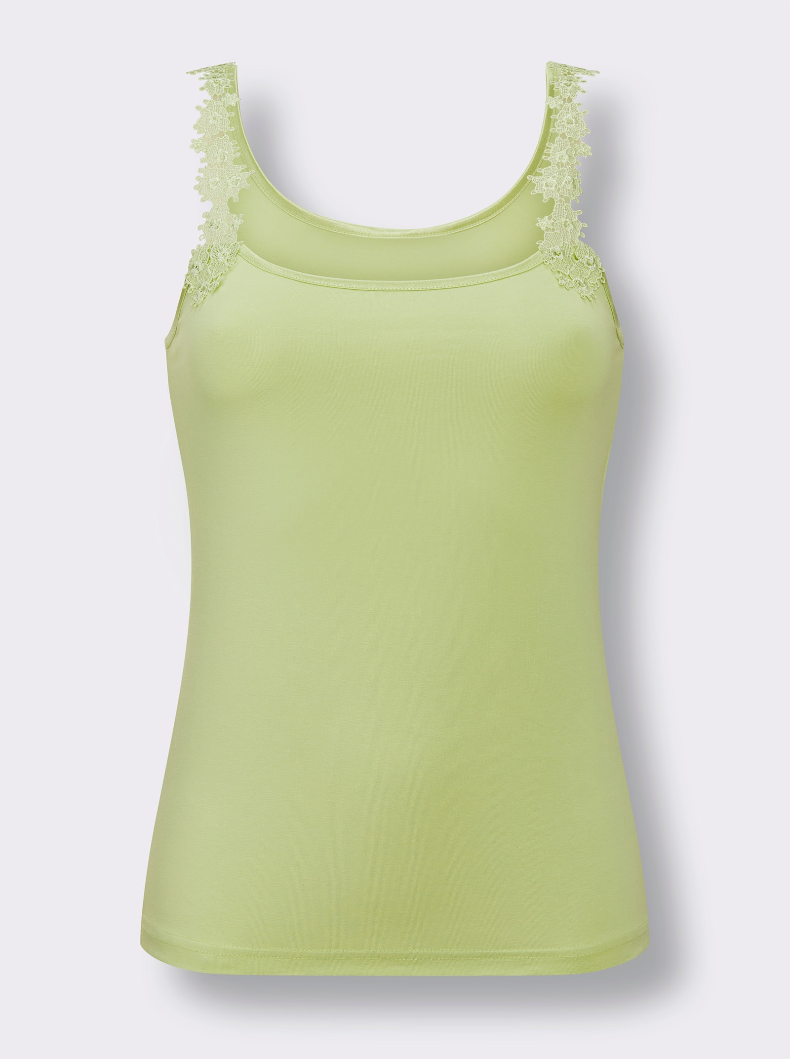 wäschepur Trägerhemd mit Spitze an den Trägern - pistazie