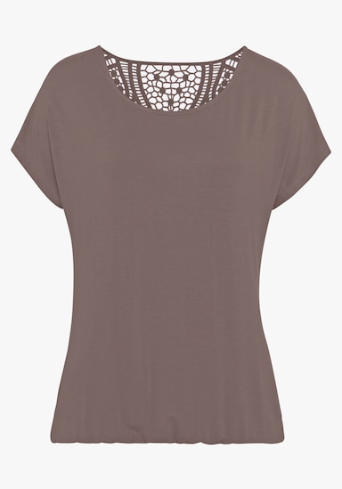 Vivance Kurzarmshirt - taupe, schwarz