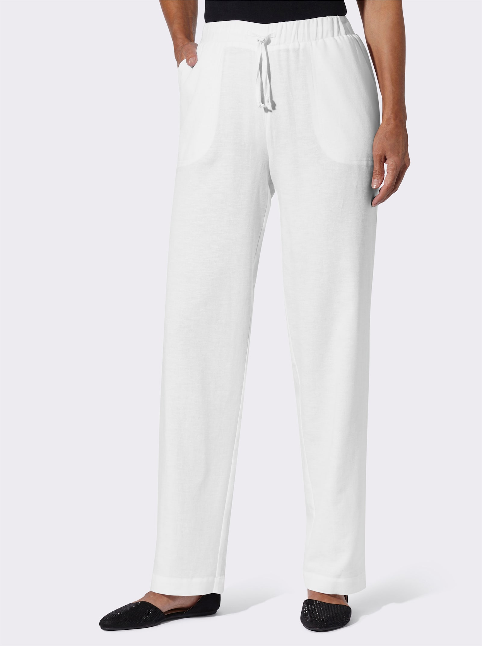 Schlupfhose mit Bindeband - weiss