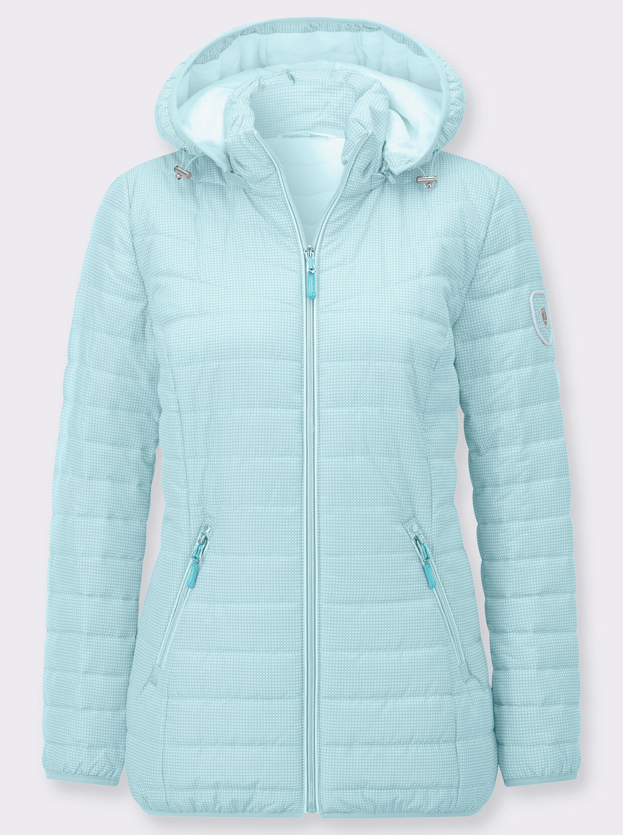Steppjacke - mint-weiß-bedruckt