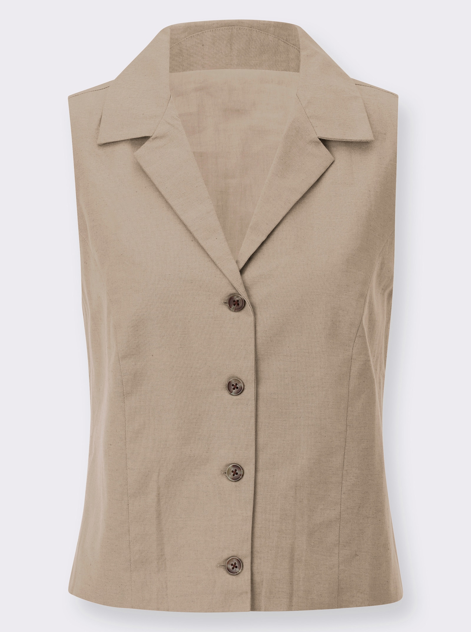 Weste mit Leinen-Anteil - beige