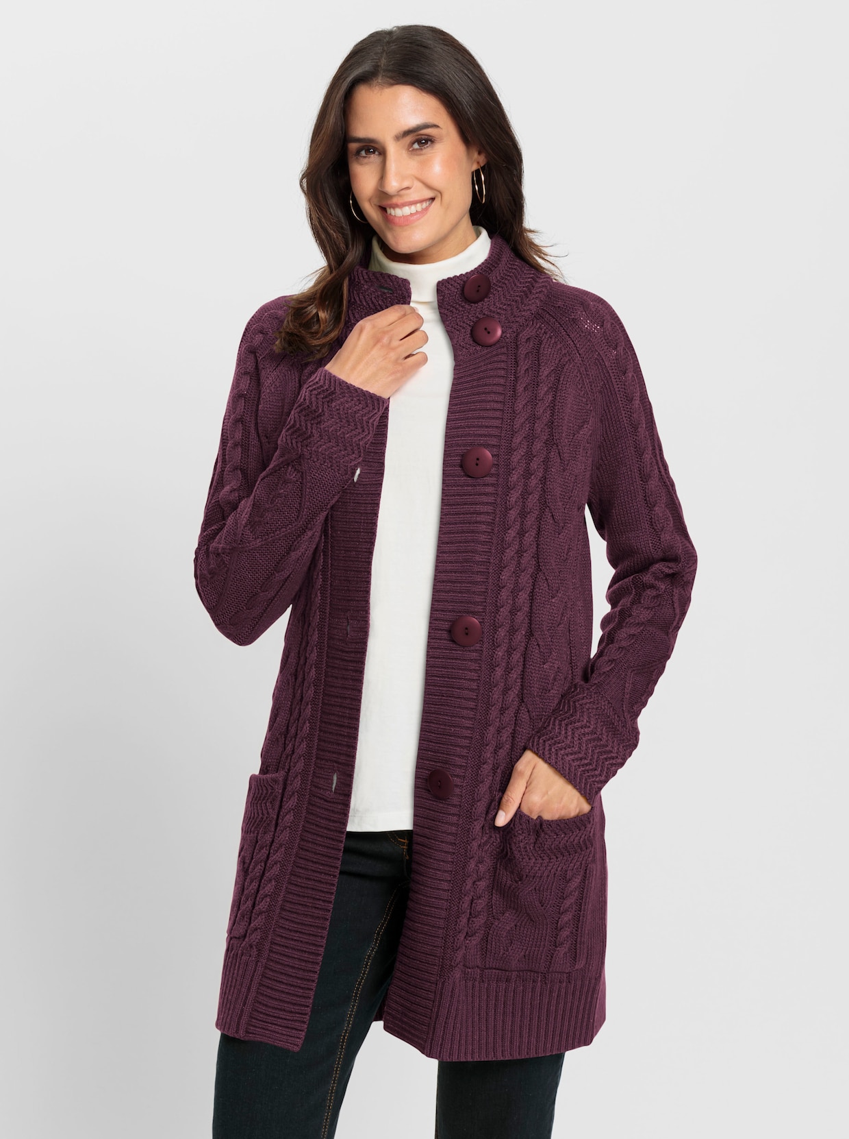 Strickjacke - burgund