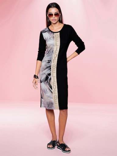 heine Jersey-Kleid - sand-ecru-bedruckt