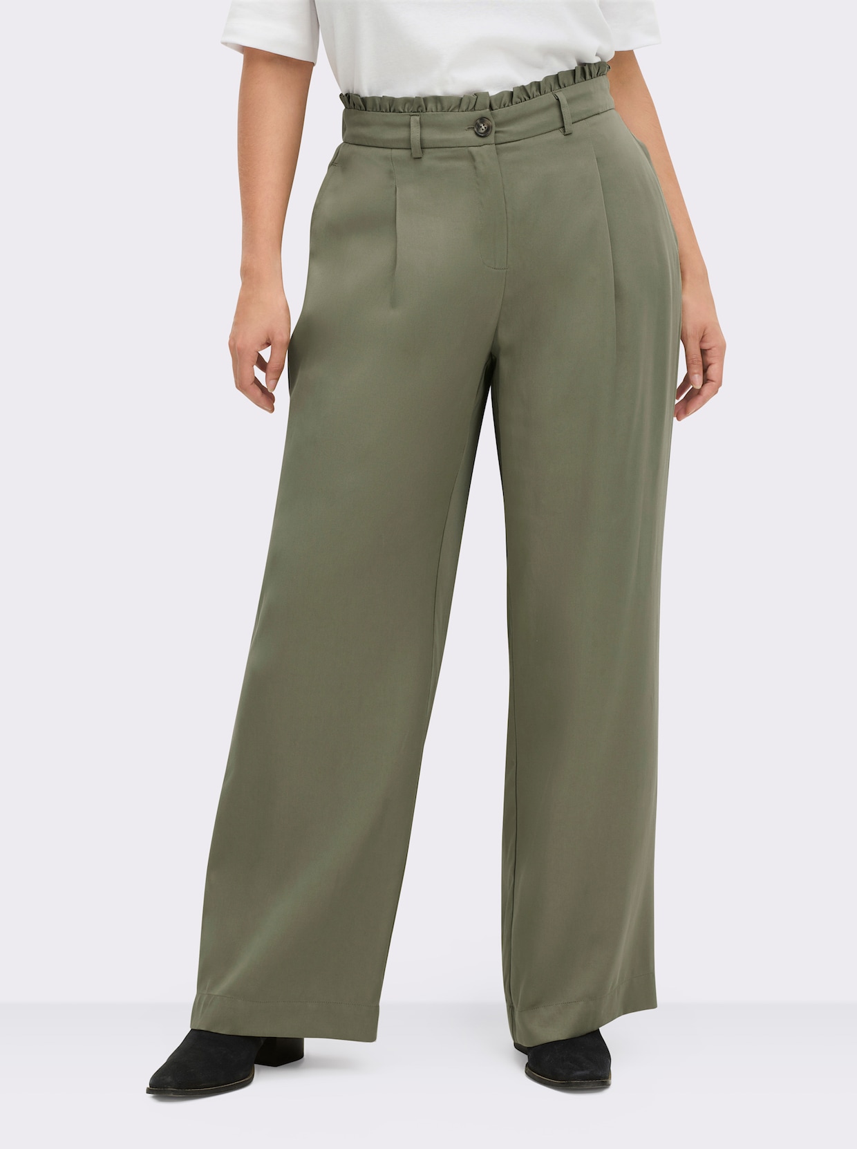 sheego Paperbag-Hose - khaki