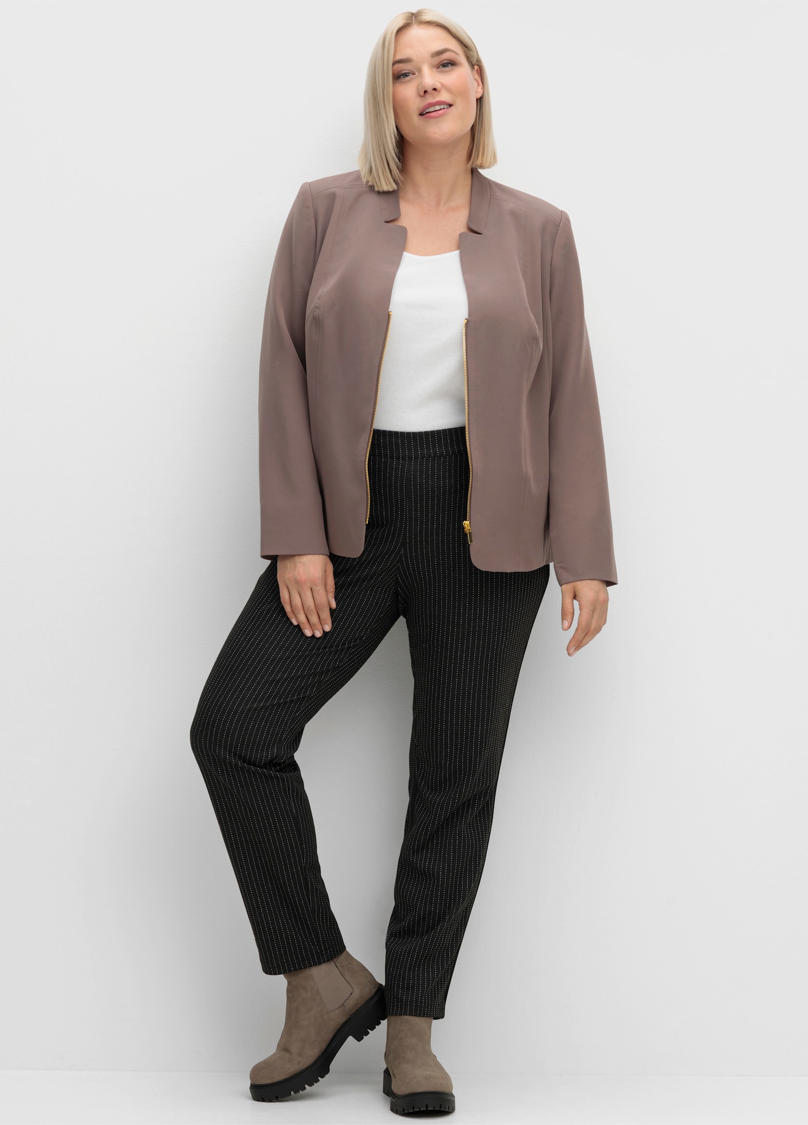 Jackenblazer in bügelfreier Qualität - dunkeltaupe