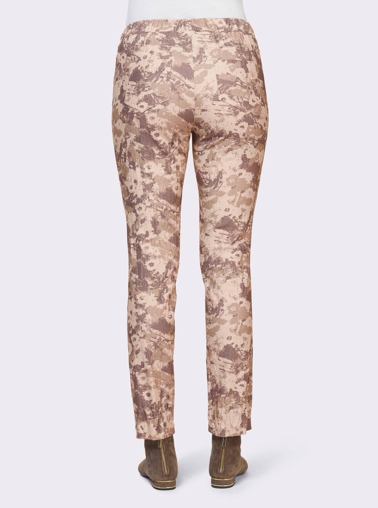 heine Broek met print - sesam/donkertaupe bedrukt