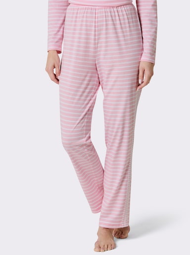 wäschepur Schlafanzug-Hose - rosé-weiß-geringelt
