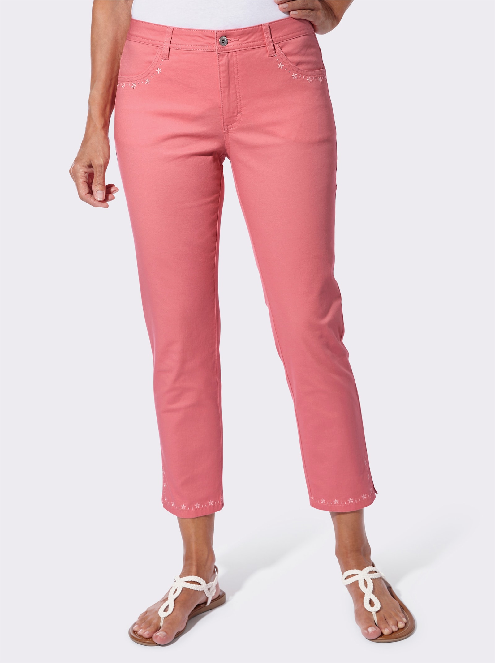 7/8-Hose mit Stickerei - flamingo