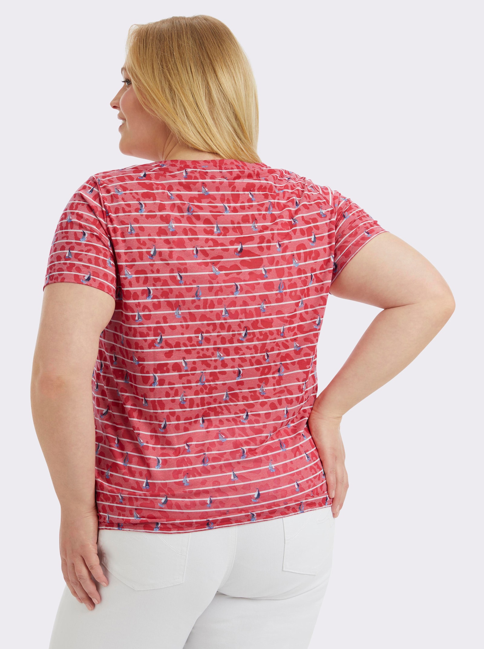 Rundhalsshirt in Ausbrenner-Qualität - erdbeere-bedruckt