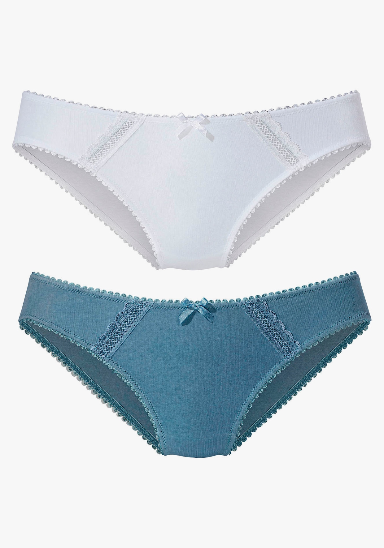 Nuance Bikinislip - oceaanblauw+wit