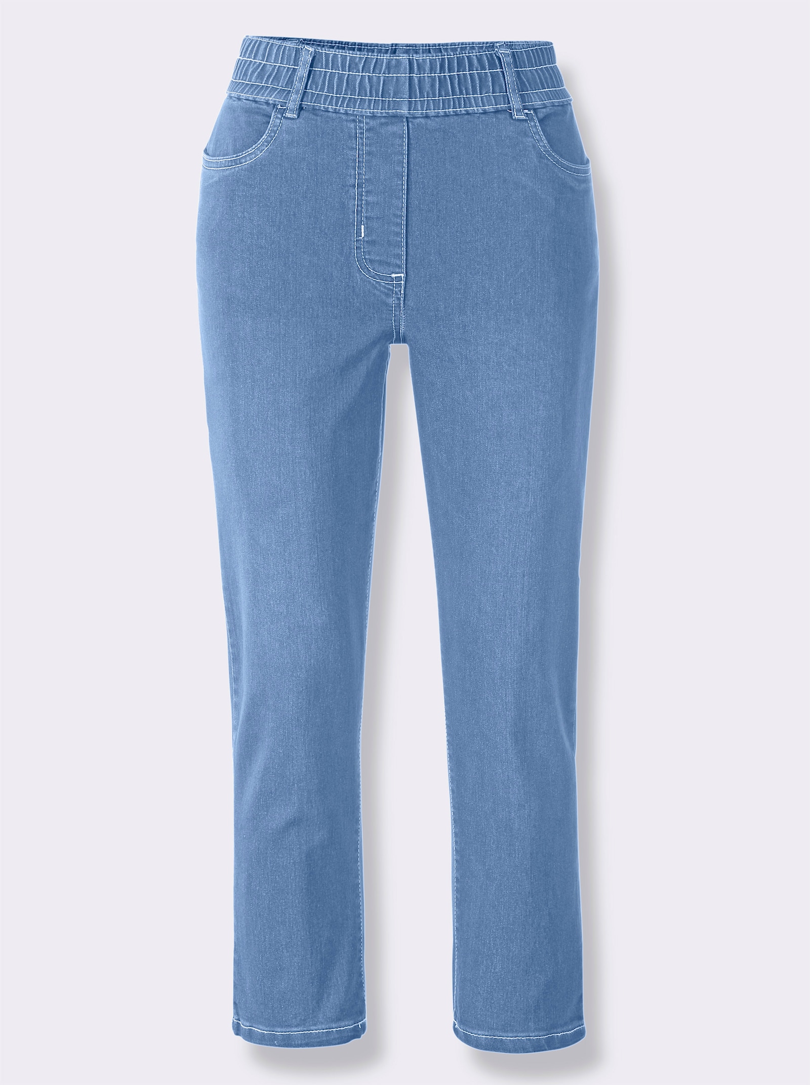 7/8-Jeans mit Reißverschluss-Blende - blue-bleached