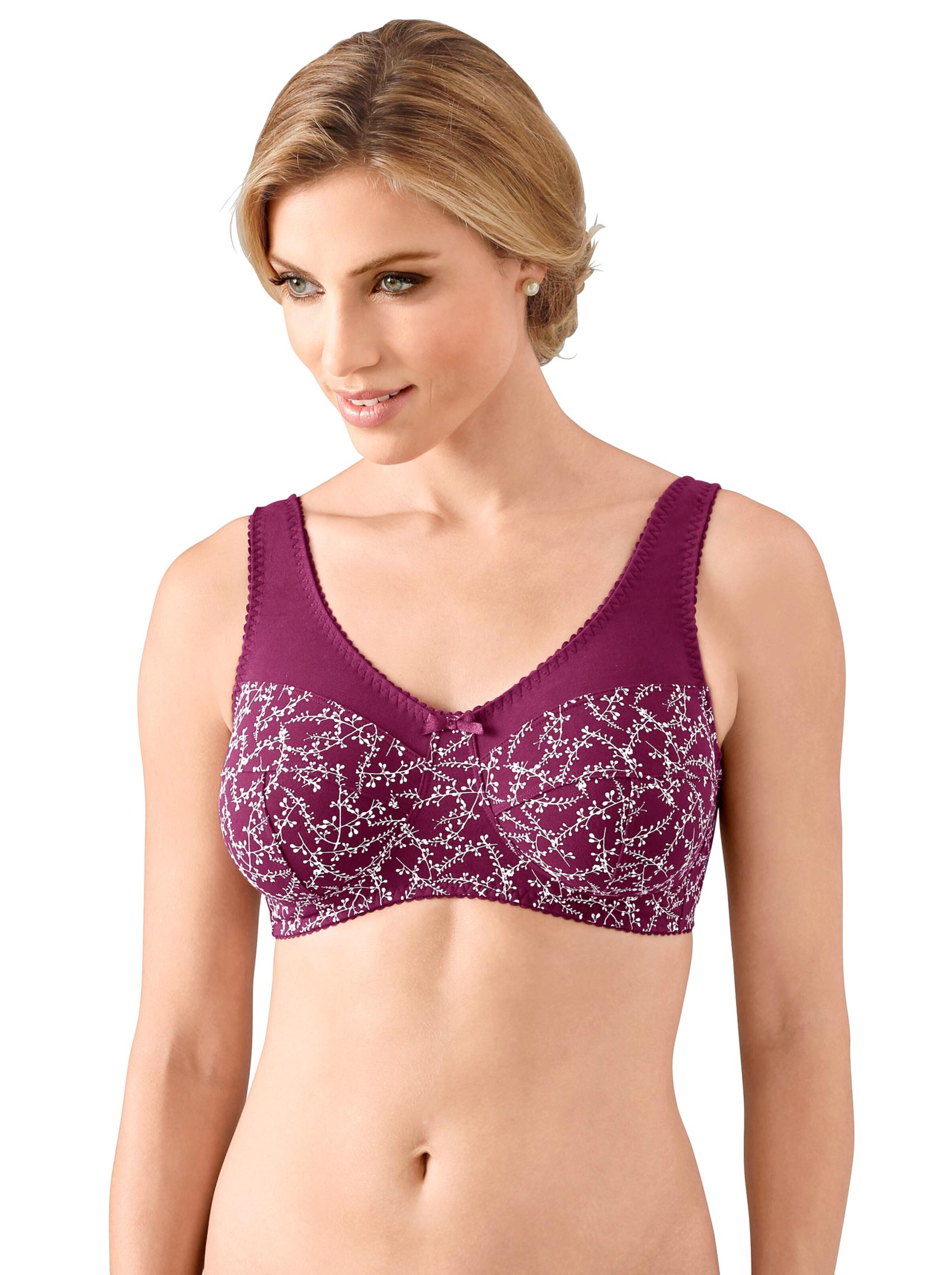 wäschepur BH ohne Bügel - champagner + bordeaux